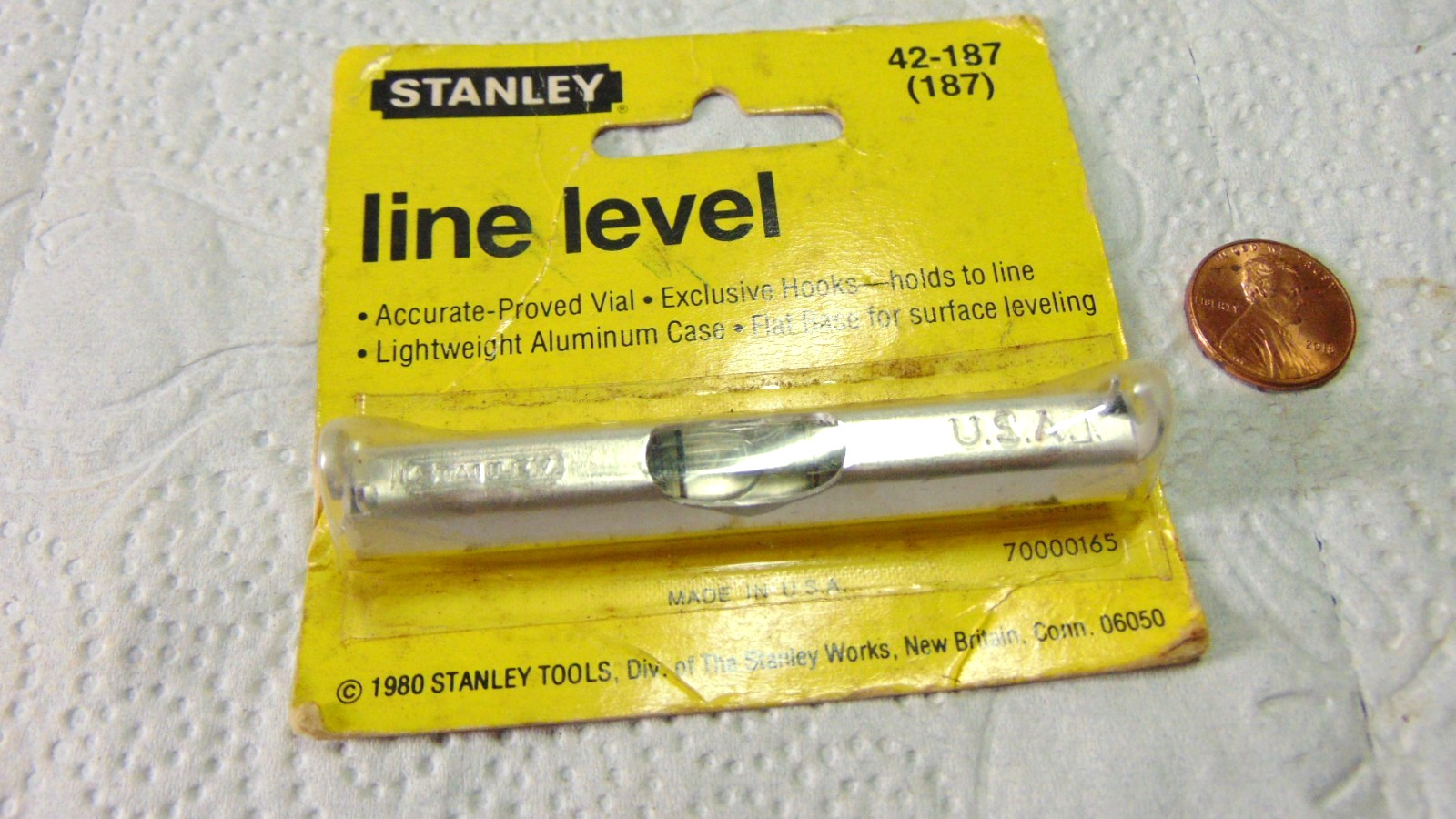 Vintage 1980s STANLEY 3" LINE LEVEL No 42-187 With Original Packaging USA