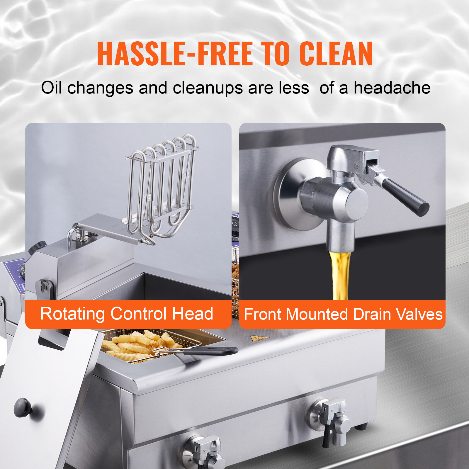 VEVOR 22L Electric Deep Fryer Dual Tank Commercial XL Fry Basket 3000 W