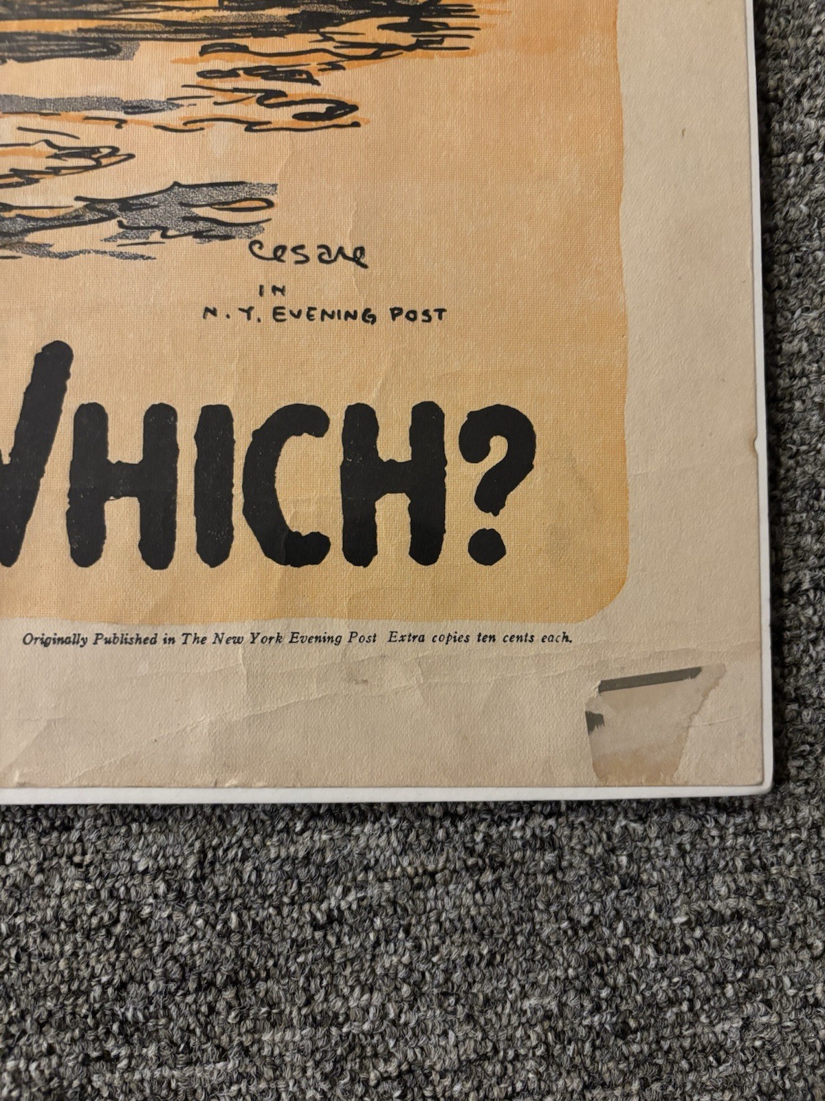 Original WWI Poster Bonds Which? Uncle Sam 14x22”