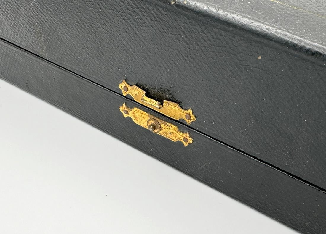 SET 4 VICTORIAN MENU HOLDERS STERLING SILVER & SILVER PLATE 1897 ROBERTS & BELK