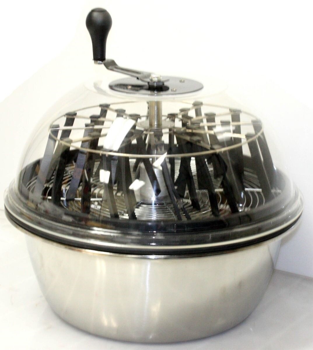 PRO 19" Hydroponics Trim Stainless Bowl Leaf Bud Spin Hand Crank Speed Trimmer