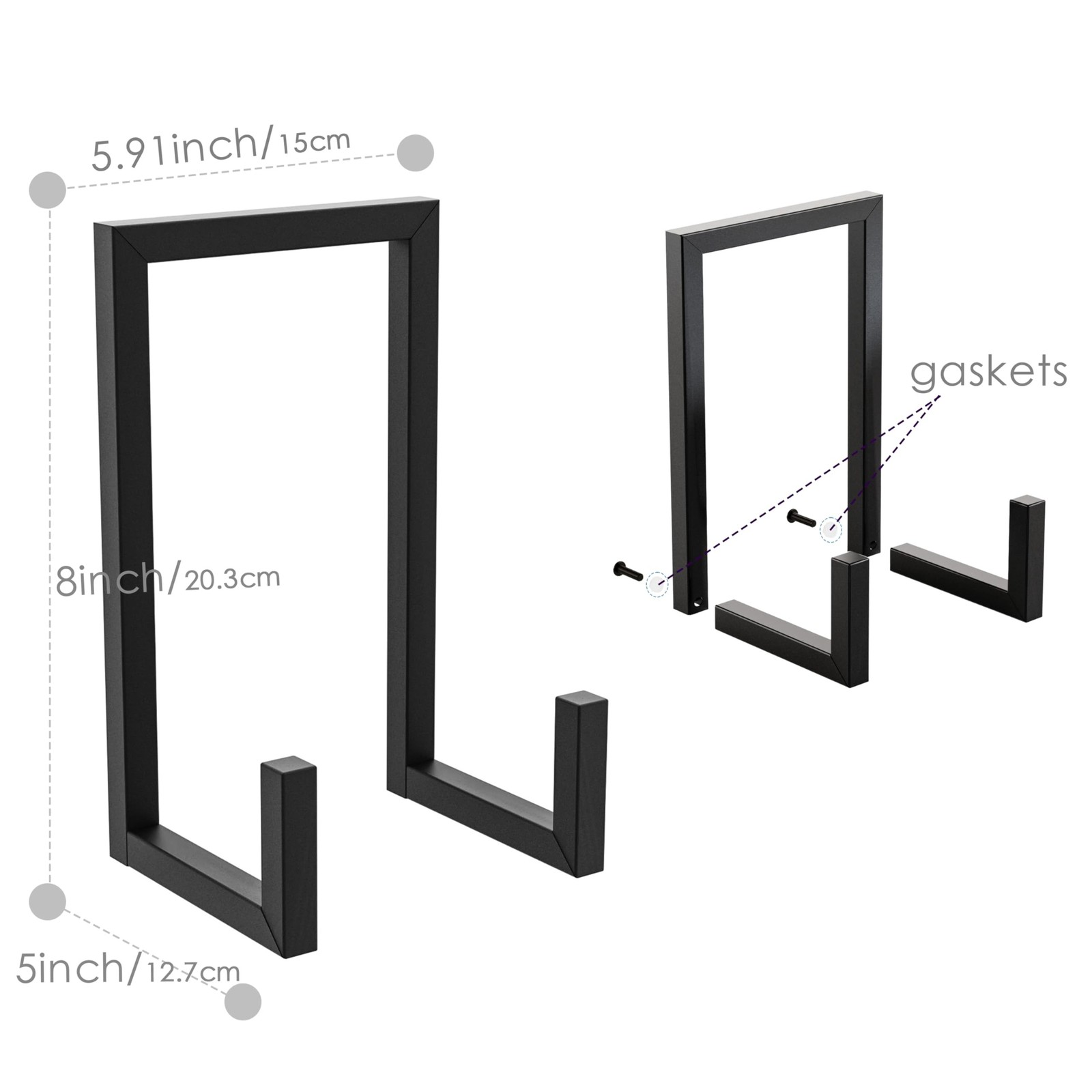 2Pack Records Storage Holder, Vinyl LP Stand CD Display Frame,Metal Album Sto...