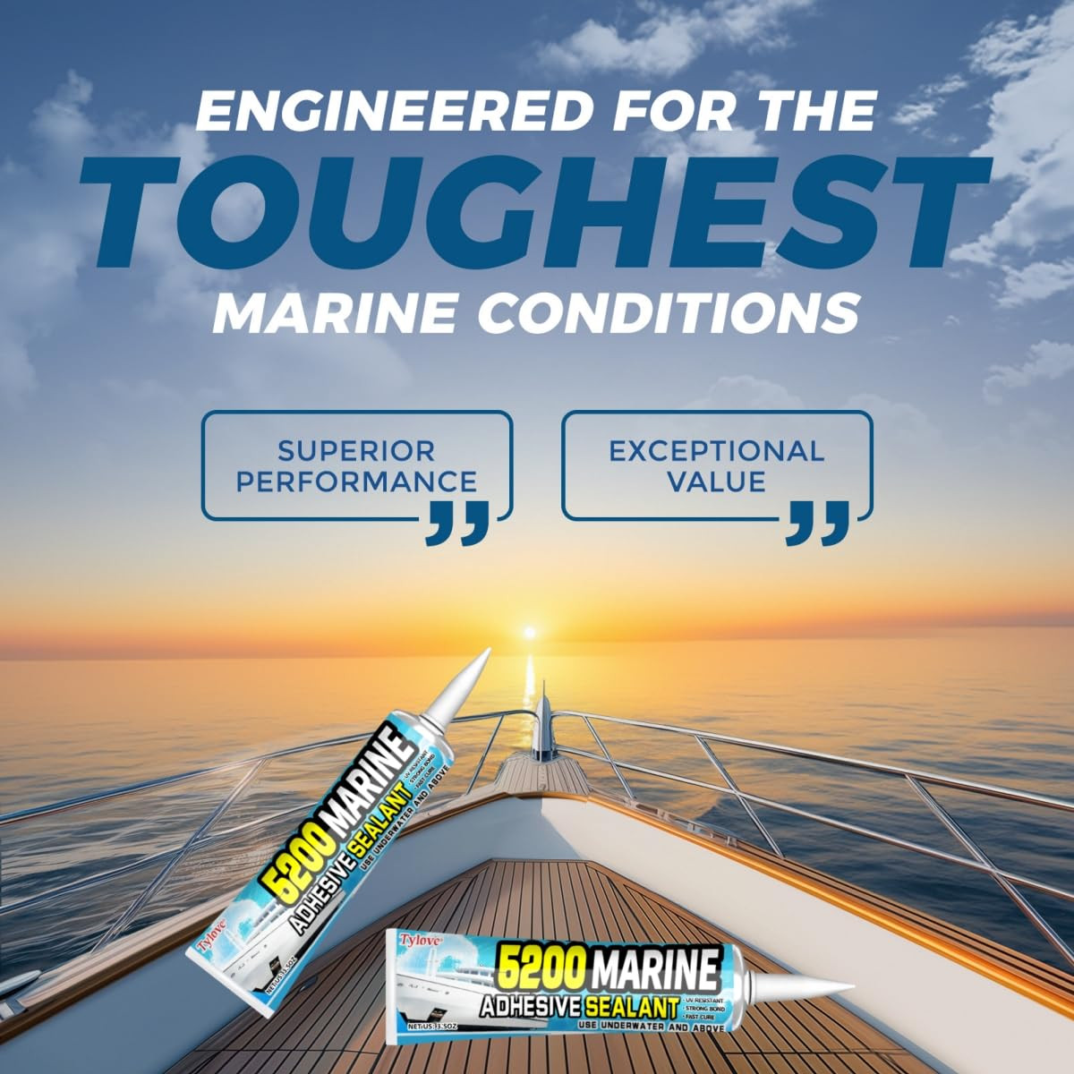 [Black] 3Oz Marine Adhesive Sealant 5200 Fast Cure - Permanent, Watertight Bondi