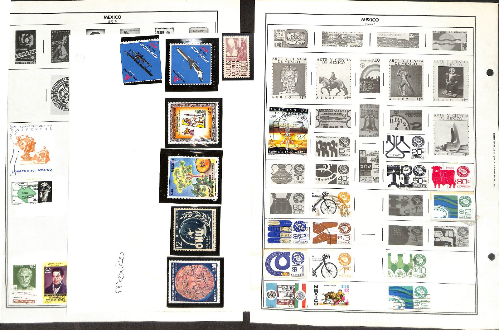 Mexico Stamp Collection on 24 Harris Pages, 1884-1985 (BI)