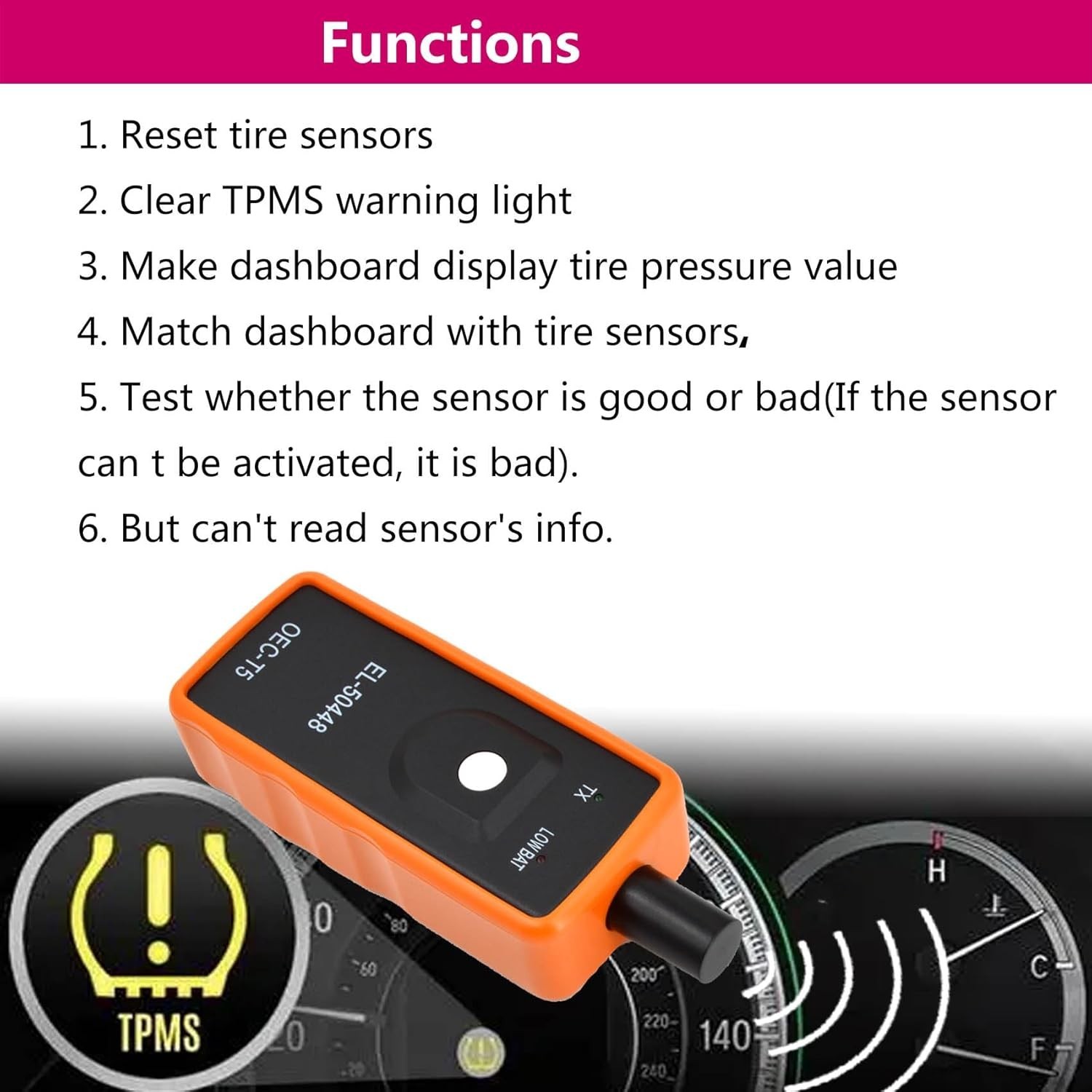 EL-50448 TPMS Reset Tool Relearn Auto Tool Tire Pressure Sensor For GM