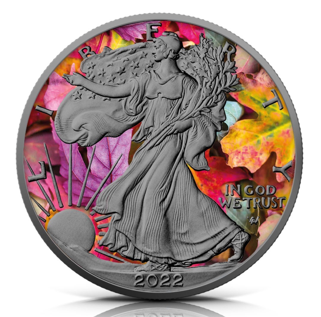 1 oz Silver American Eagle Four Seasons Series - Autumn - Colorized & Ruthenium