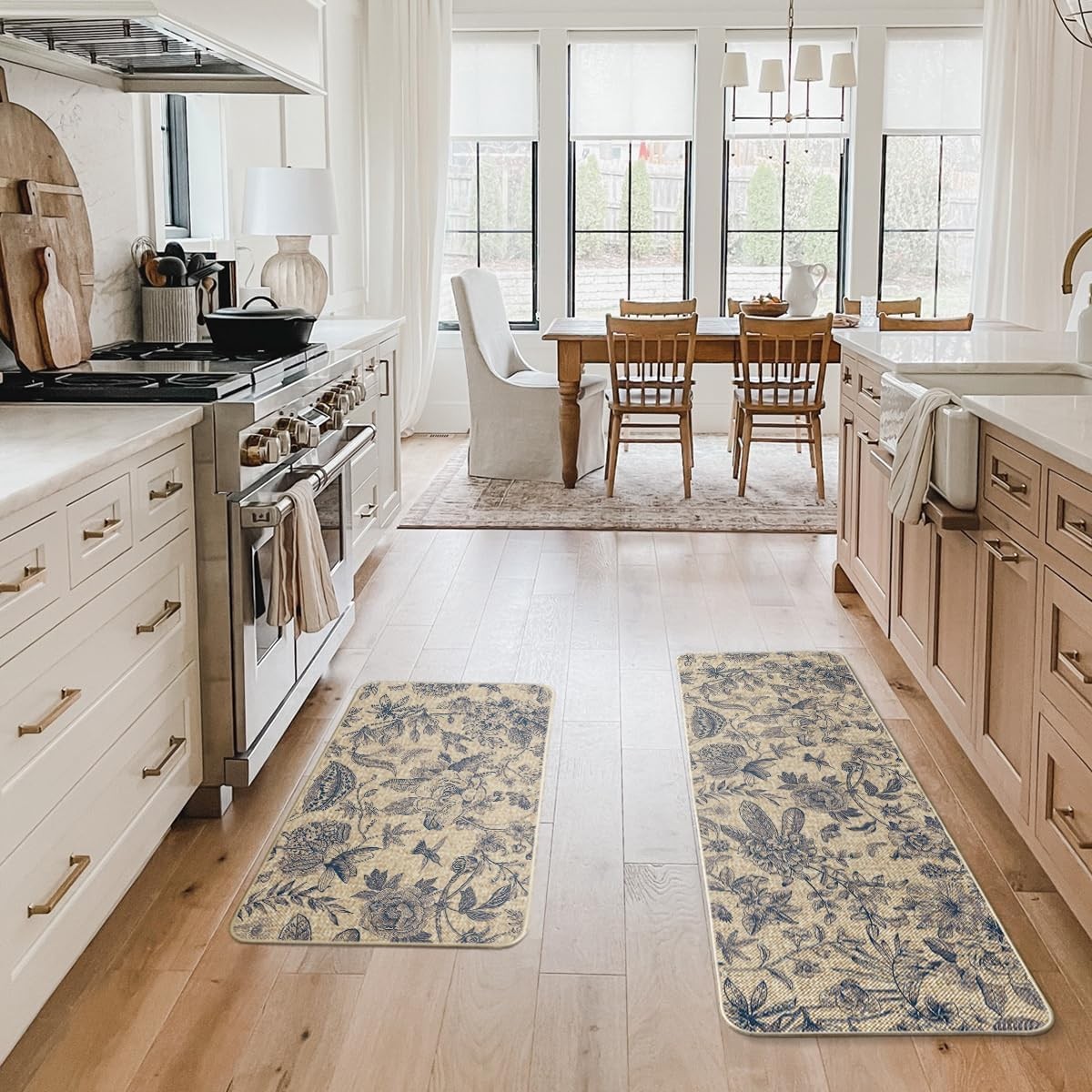 Artoid Mode Blue Floral Flowers Spring Kitchen 17" x 29" /17" x 47",