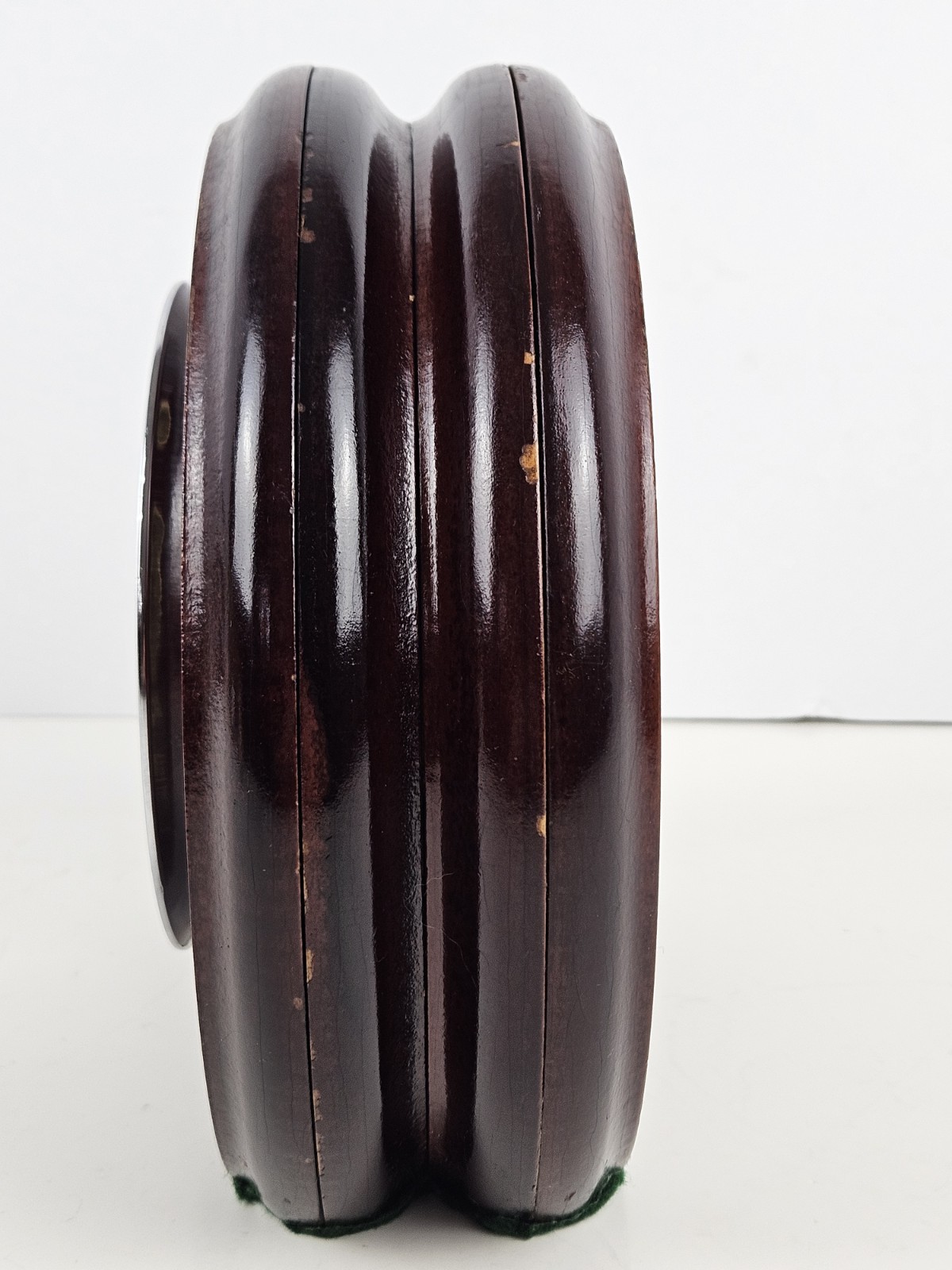 Vintage Working CHELSEA Clock Co. Nautical Ship Mantel Clock with Wood Case