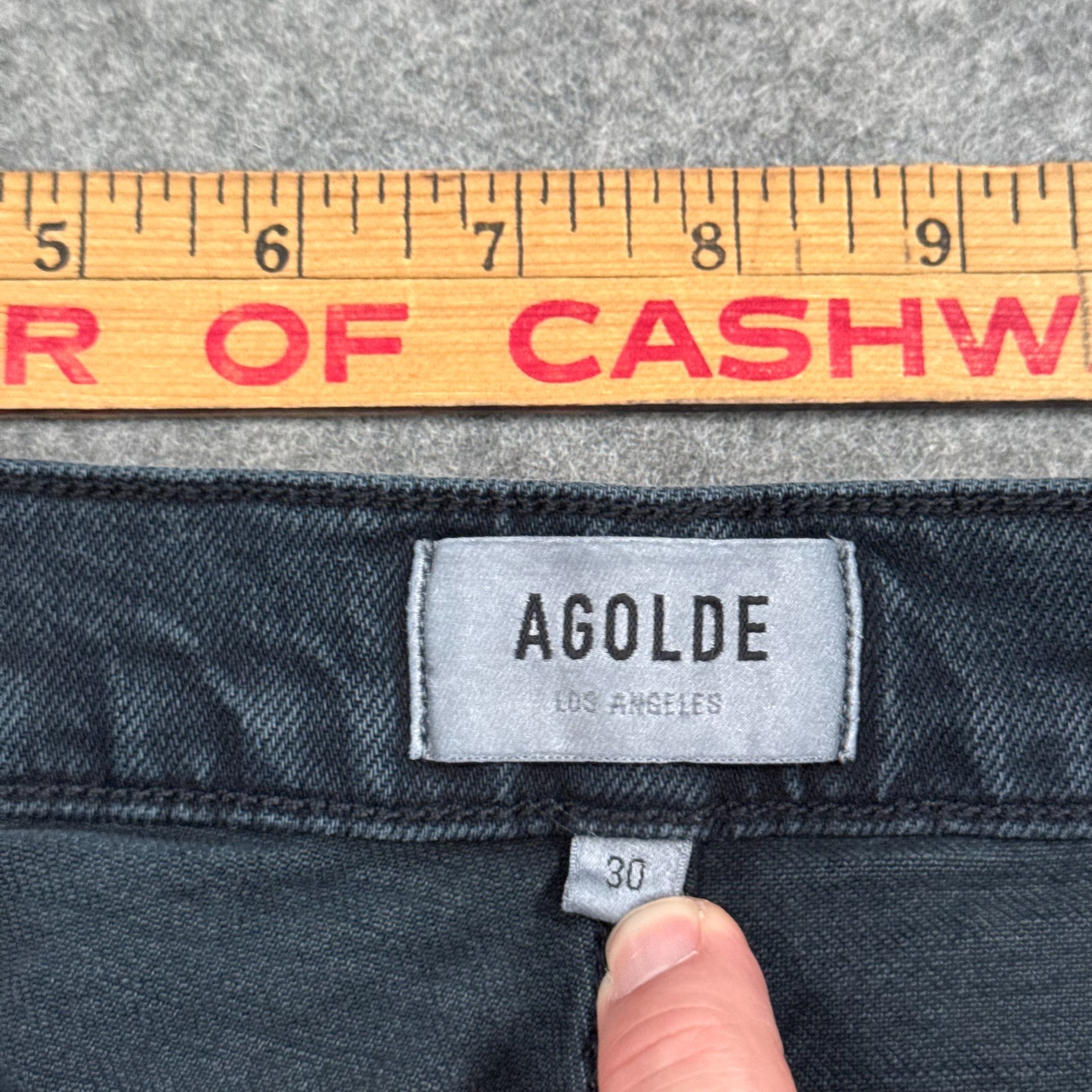 AGoldE Realm Black Denim Pinch Waist High Rise Kick Jeans Women's Size 30