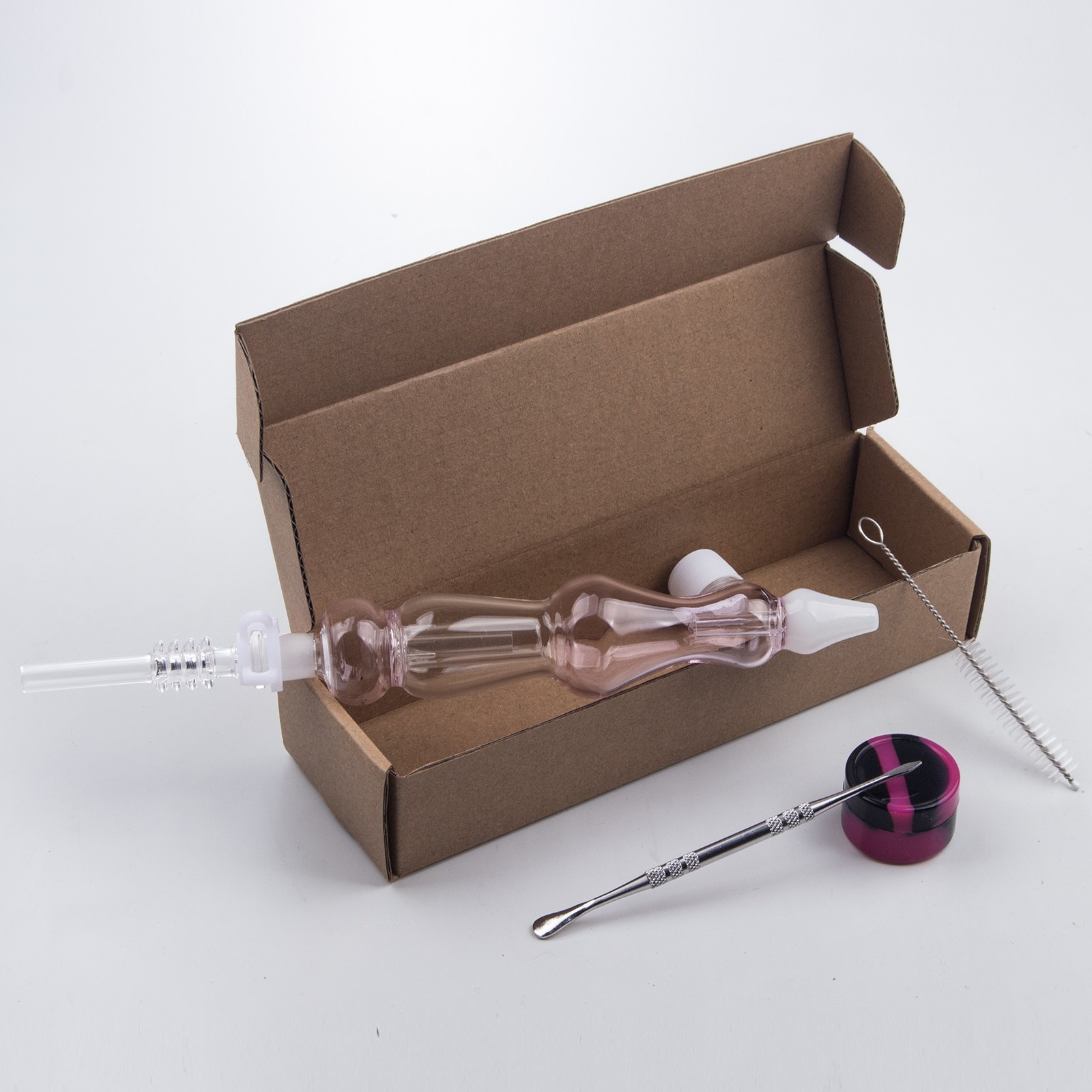 Spill-proof Glass Smoking Pipes 10mm quartz Kit Glass Water Pipe Calabash Style