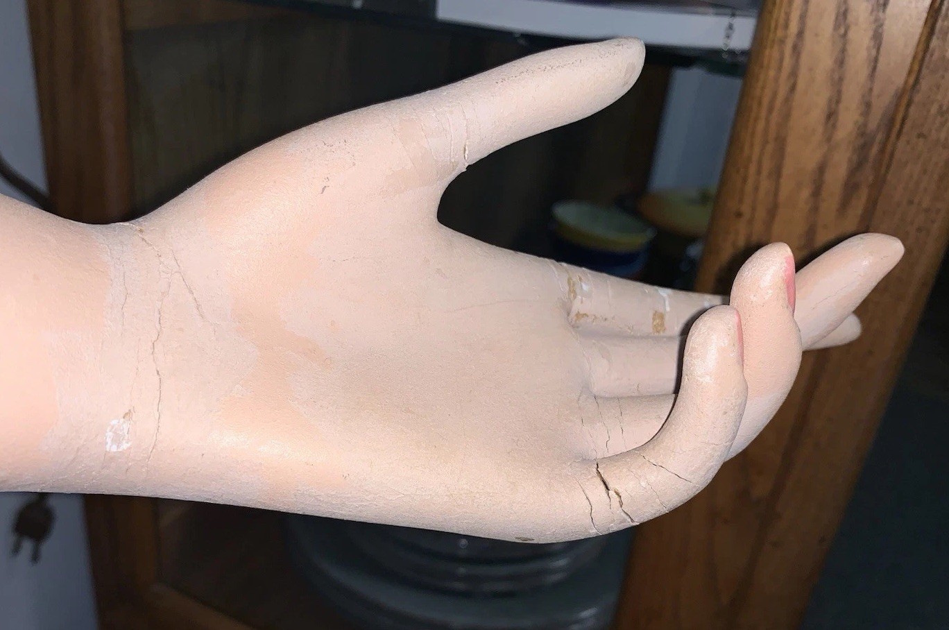 1960s FULL SIZE STORE CLOTHING DISPLAY MANNEQUIN WOMAN PLASTER? METAL STAND