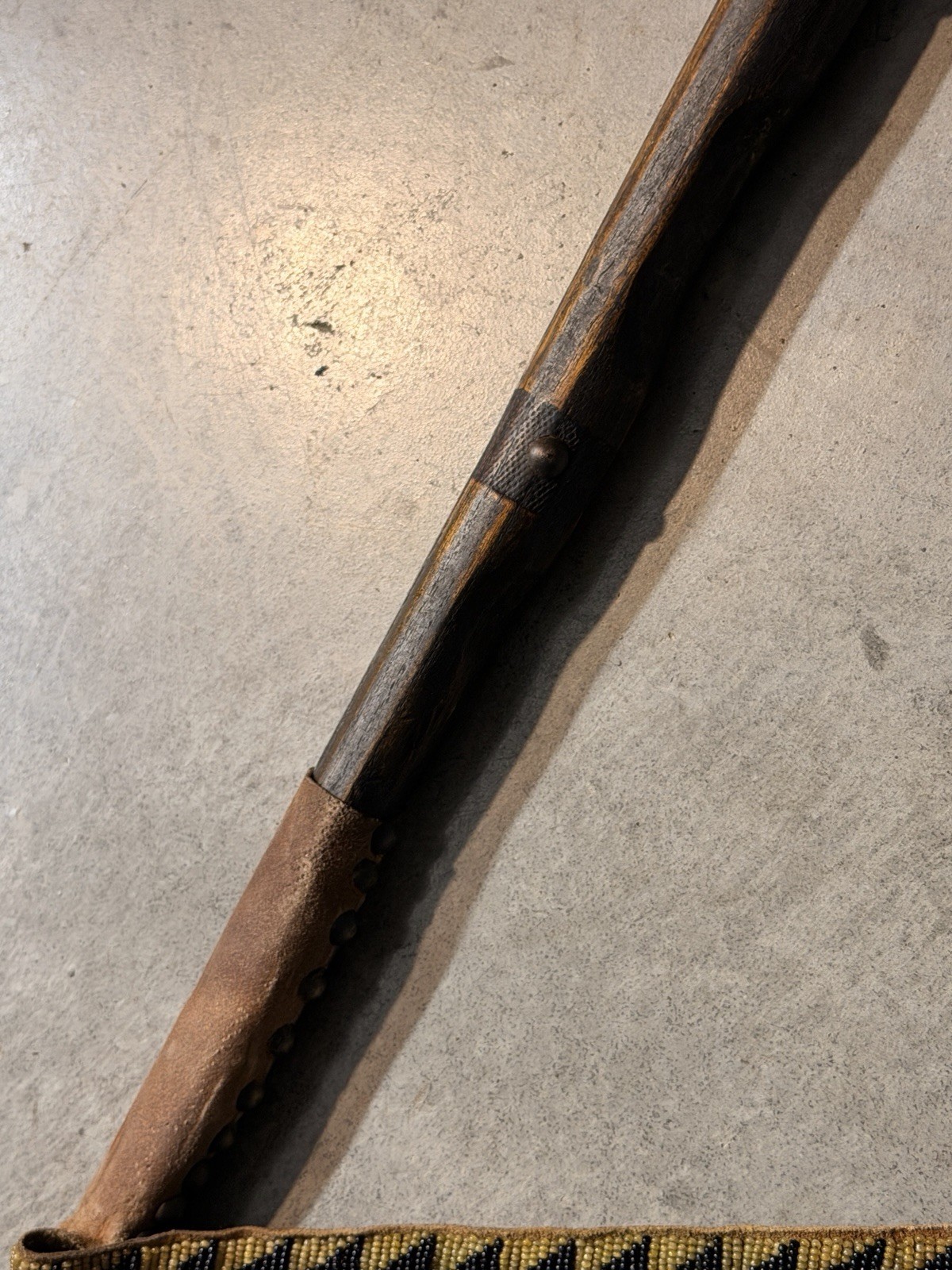 1800’s Plains Indian Pipe Tomahawk with Beaded Drop and Star Engraving