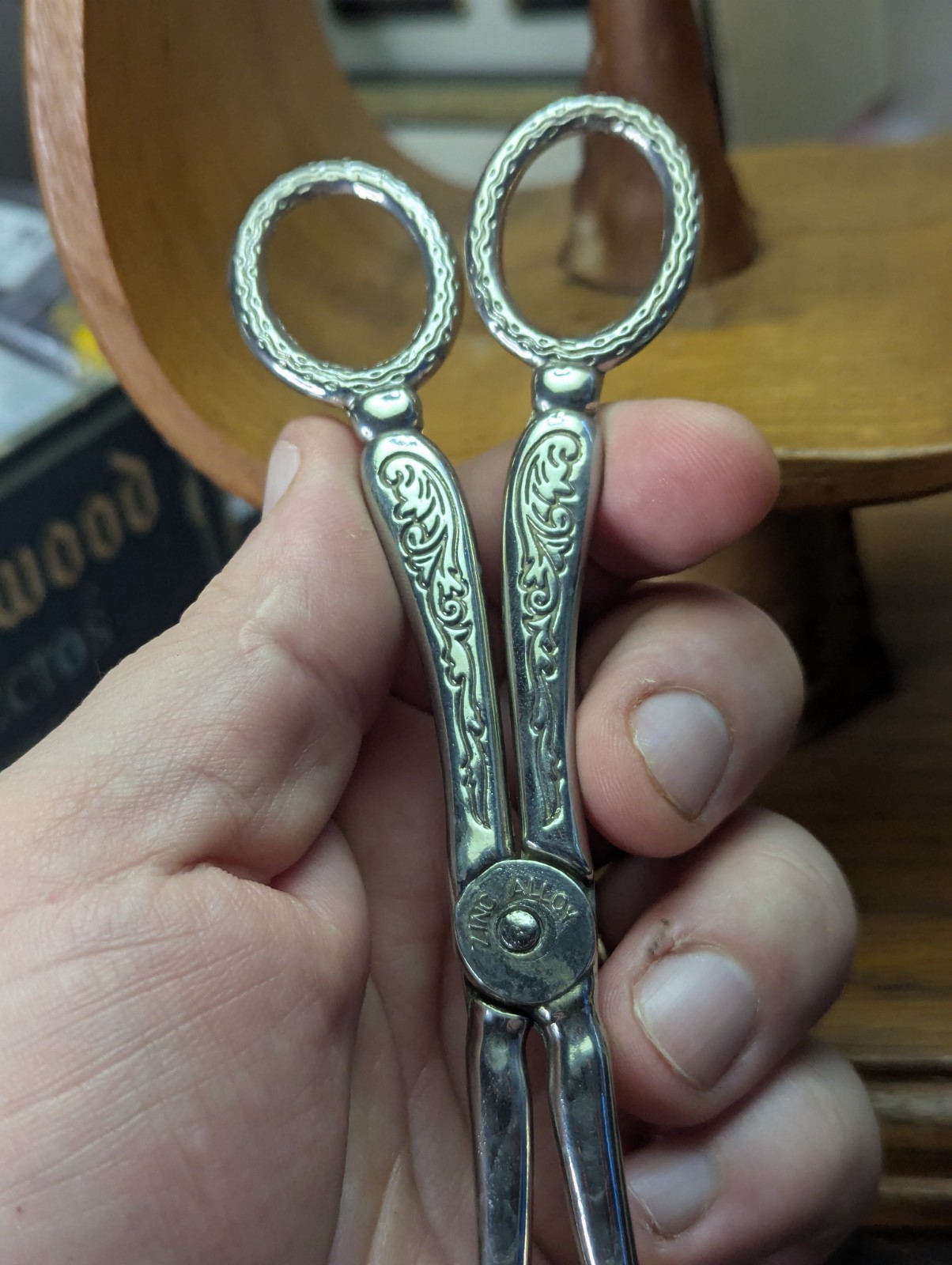 Silverplate Zinc Alloy Salad Tongs Vintage Ornate Dessert Service SEPARATED 8.5"