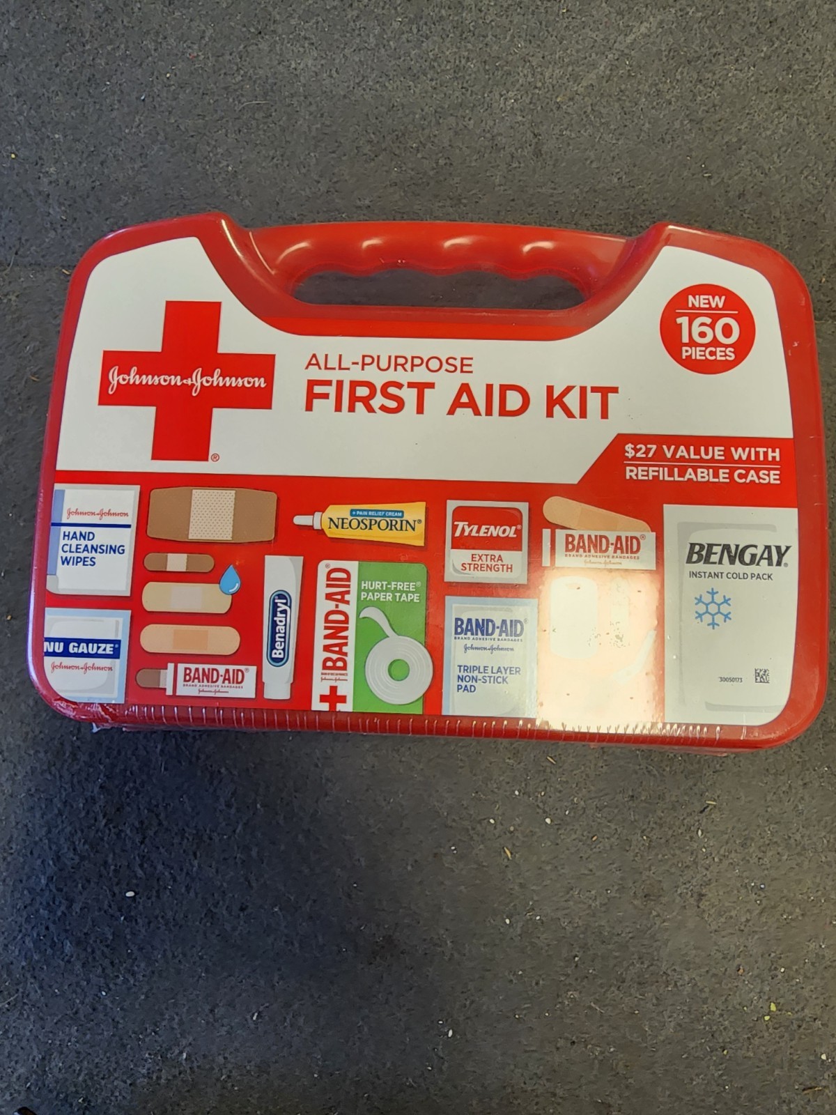Johnson & Johnson All-Purpose  Compact First Aid Kit, 160 pc Exp 12/31/25