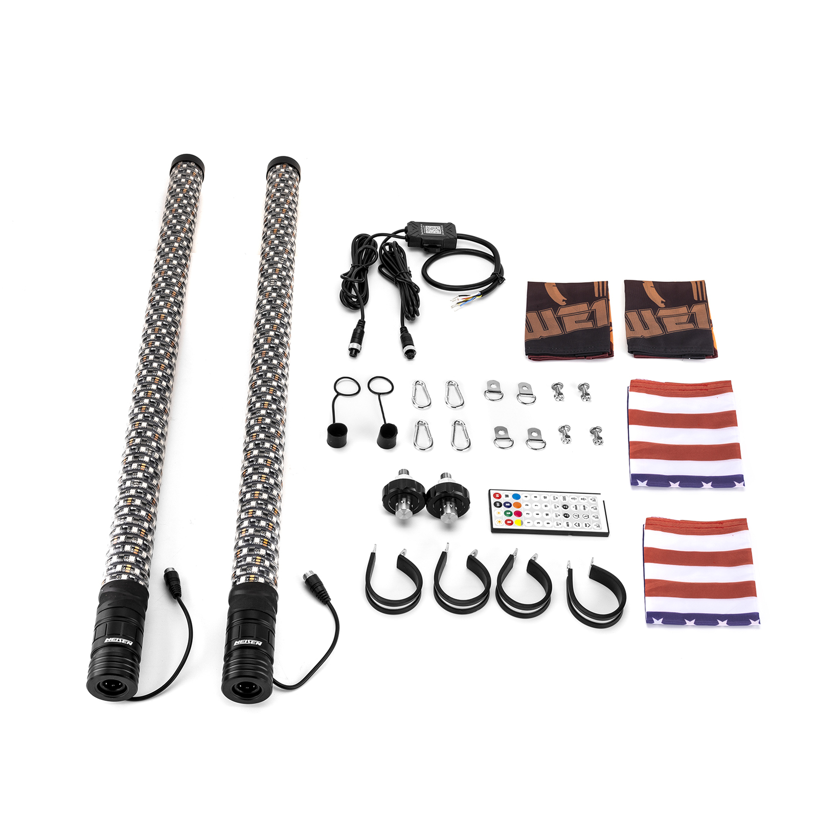 3FT Thick LED Whip Spiral Chasing RGB Fat Whip Lights For Can Am Polaris RZR UTV