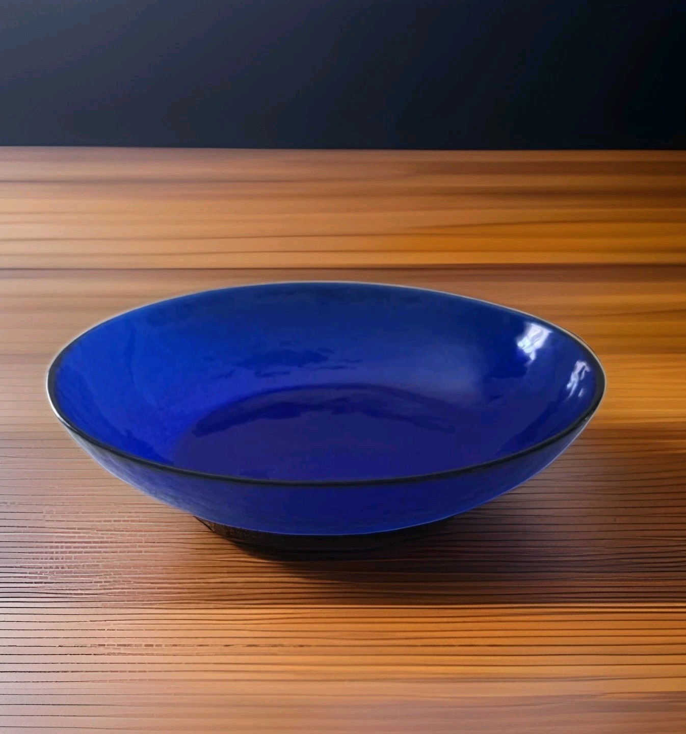 Cobalt Blue ,Pottery Barn  8.5" Glass Coupe Pasta Bowl - Pebbled Textured