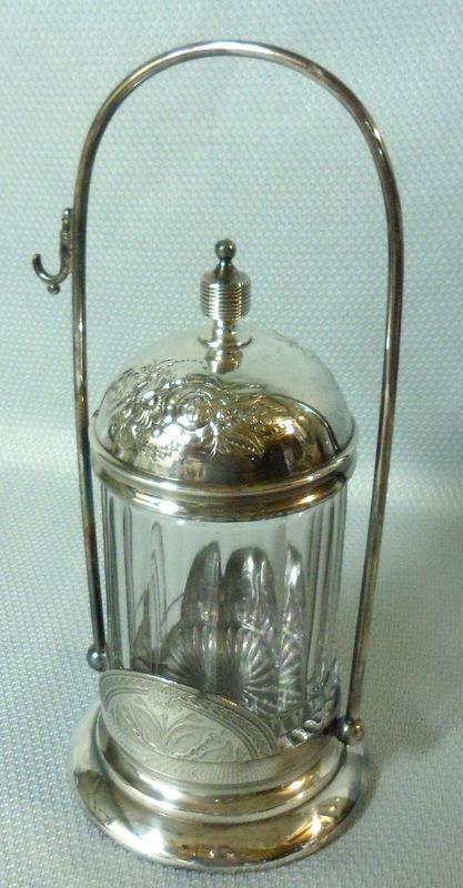 Victorian Era Meriden Silverplate Pickle Castor Jar