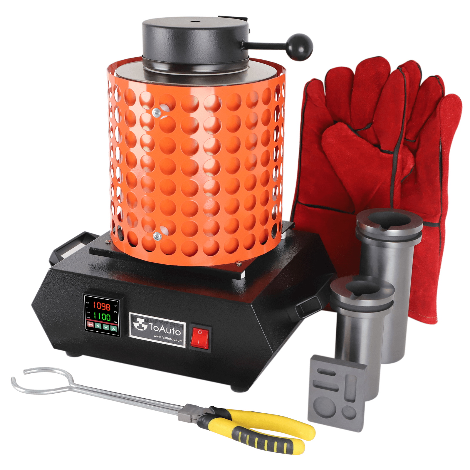 6.6LBS Upgraded Gold Melting Furnace Smelter Aluminum Copper Smelter Casting US