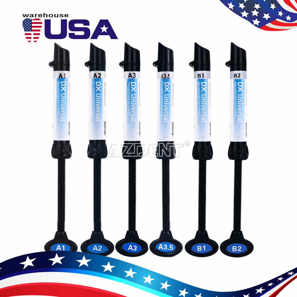 Dentex Dental Universal Composite Curing Light Resina Resin Refill A1 A2 A3 A3.5