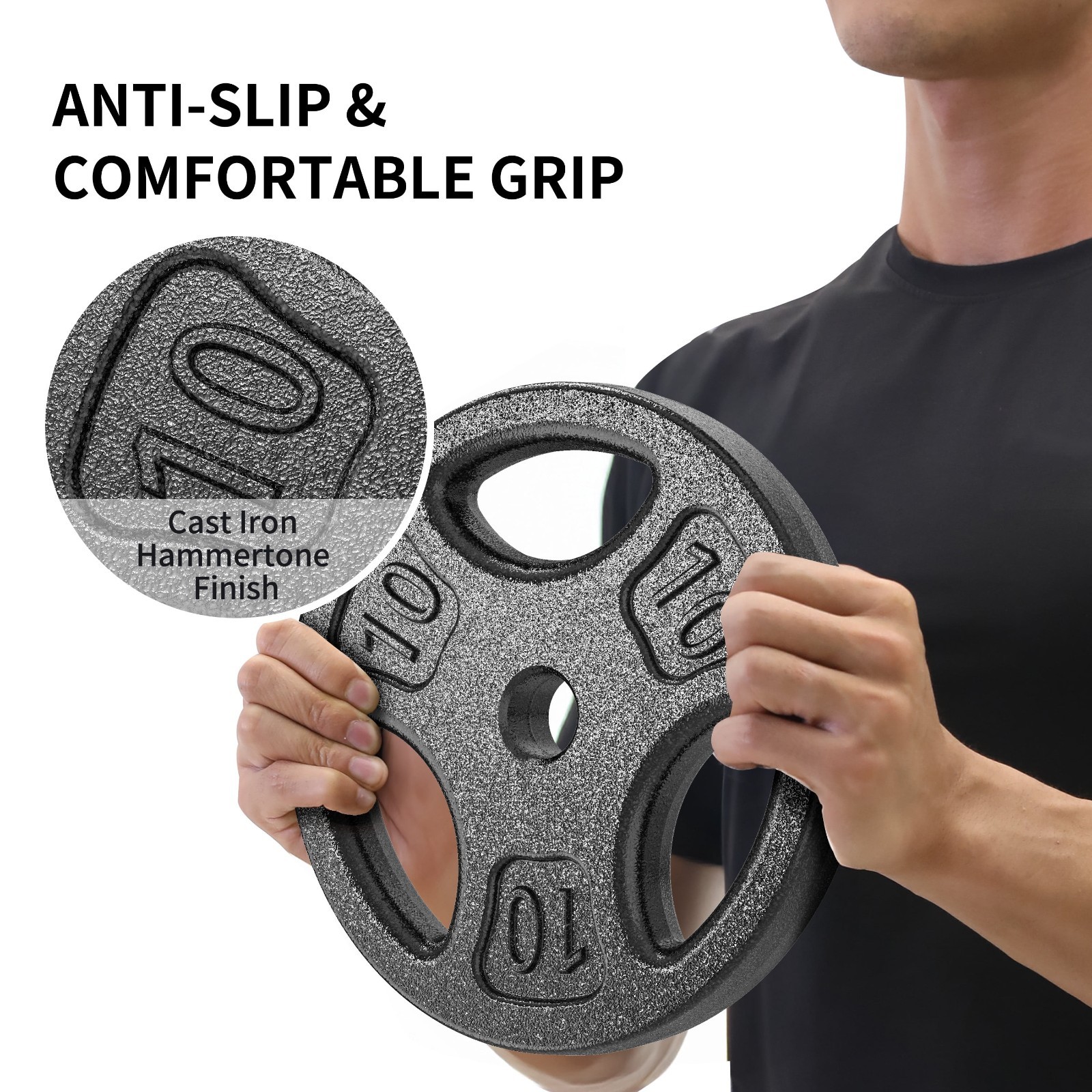 100LB Standard Cast Iron Weight Set – 1" Hole Plates for Dumbbells & Barbells