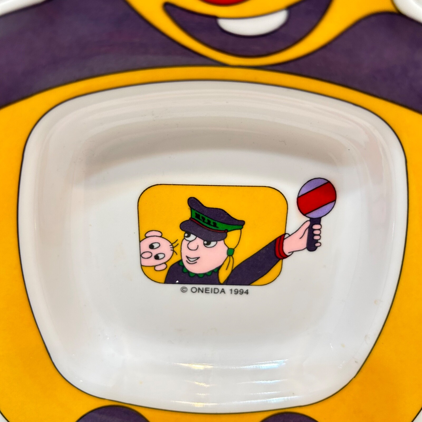 Vintage 1994 Oneida Meal Time Railroad Toddler Replacement Melamine Bowl 5.5x7"