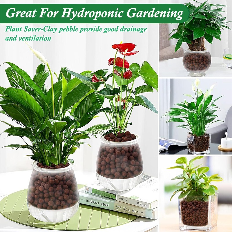 1LB/3 LB/5 LB Pound Clay Pebbles, 5-30mm Lightweight Clay Leca Balls for Plants