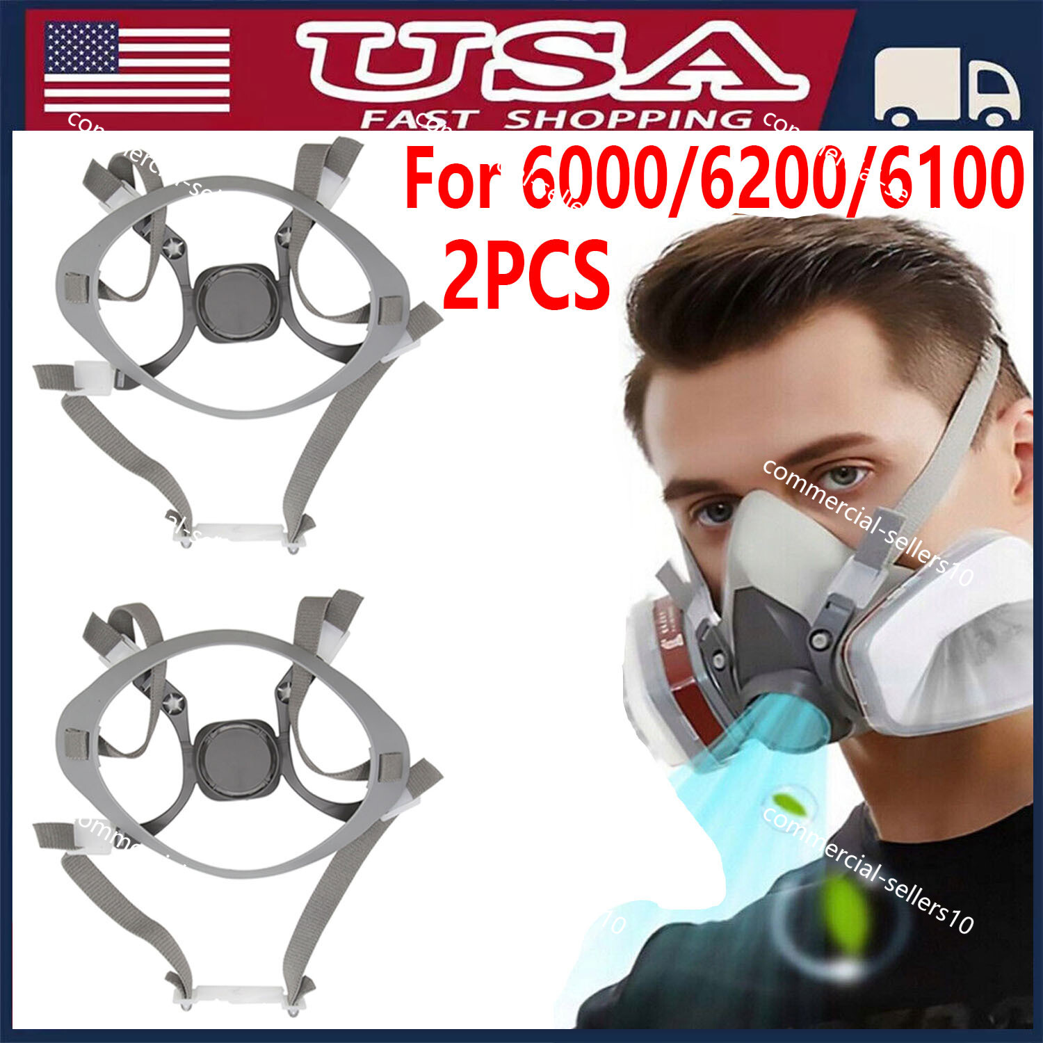 2PCS Replacement Head Harness Assembly 6281 for 6000 series 3M 6191 6291 6391