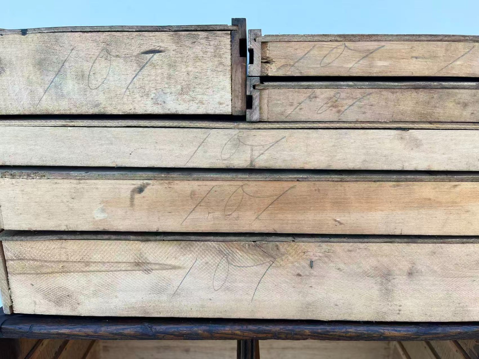 Antique Union 6 Drawers Oak Wood Machinists Tool Chest Box