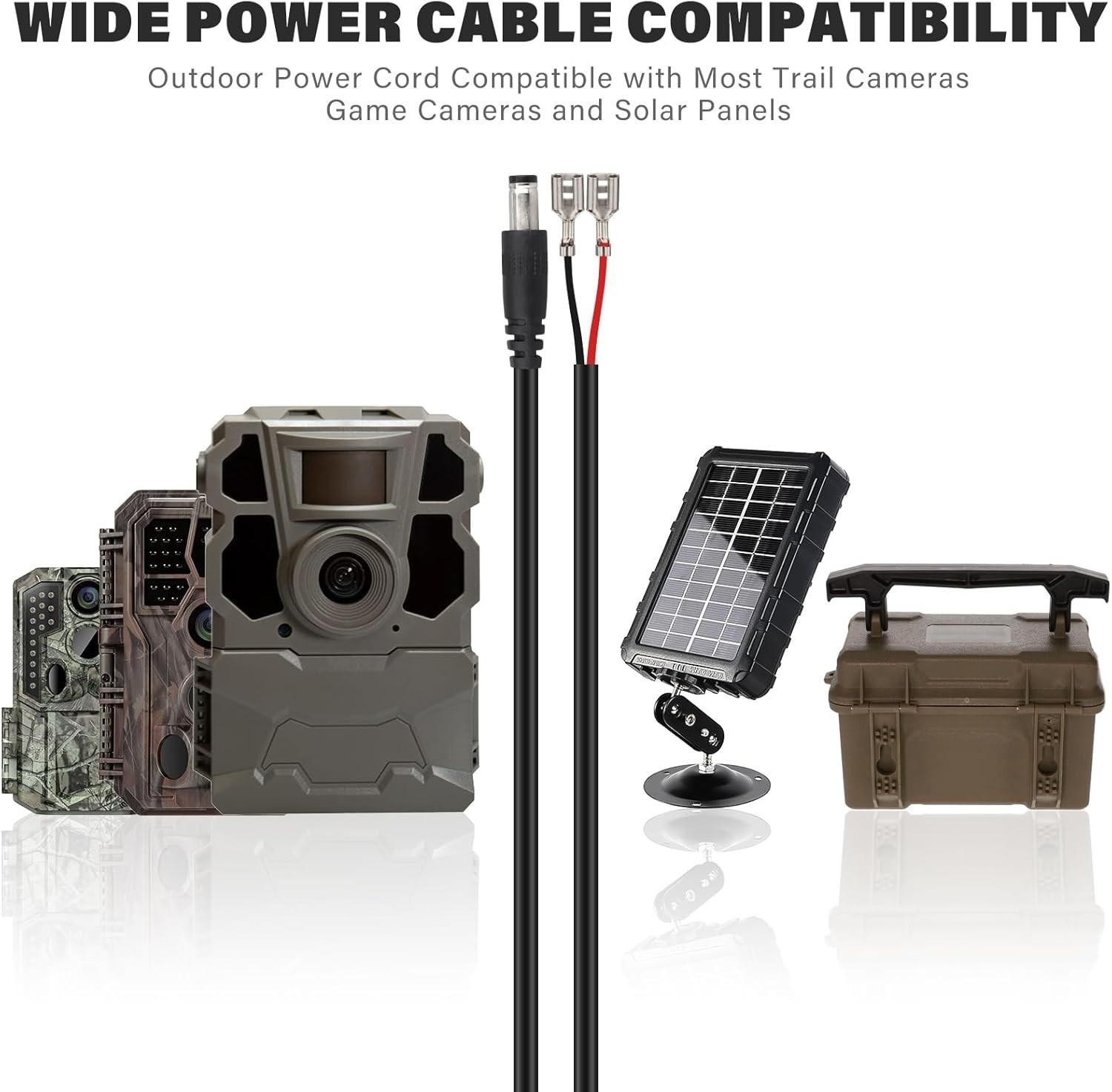 Trail Camera Power Cord 5.5x2.1mm Dc External Cable for Spypoint, Moultrie
