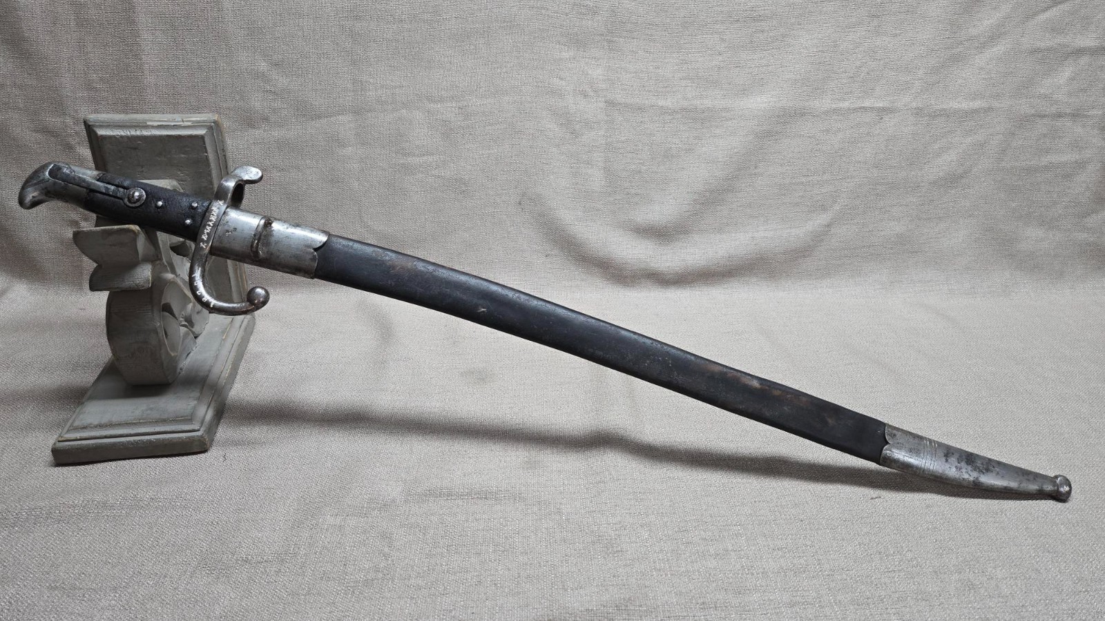 DANISH MODEL 1867 REMINGTON ROLLING BLOCK RIFLE SWORD BAYONET WITH SCABBARD