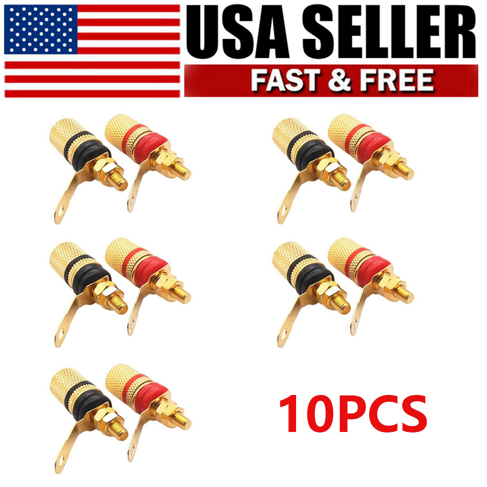 10Pcs 4mm Banana Plug Socket Connector Amplifier Speaker Terminal Binding Post