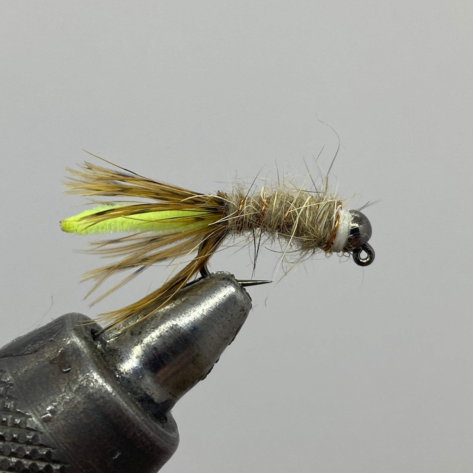 Tungsten Beadhead Jig - Peeking Caddis - Black Bead - Nymph