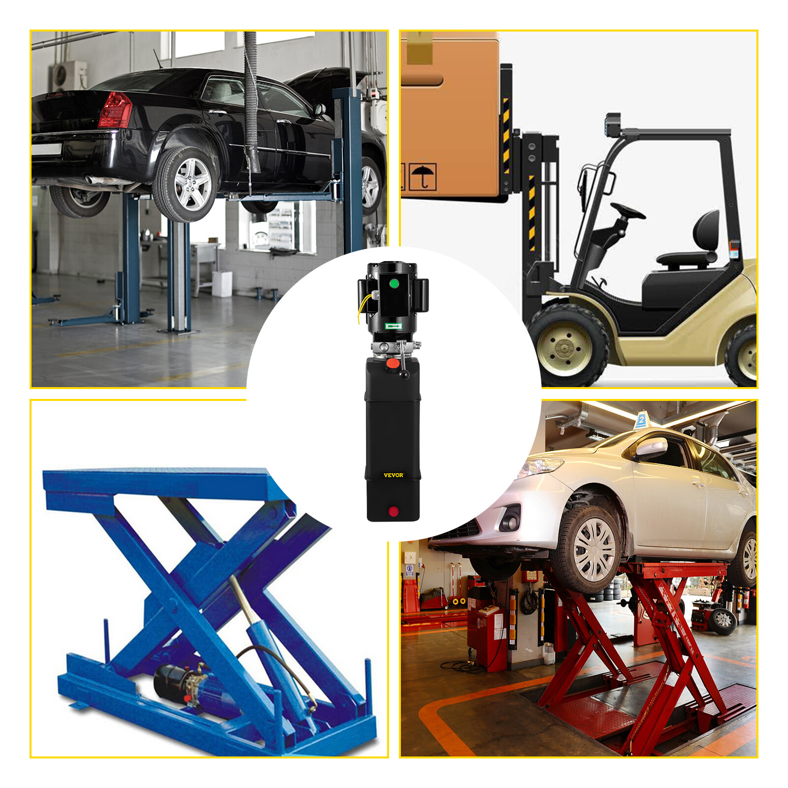 3 HP Car Auto Lift Hydraulic Power Unit Pack 220V 60hz 2950 PSI 3.5 Gal Tank