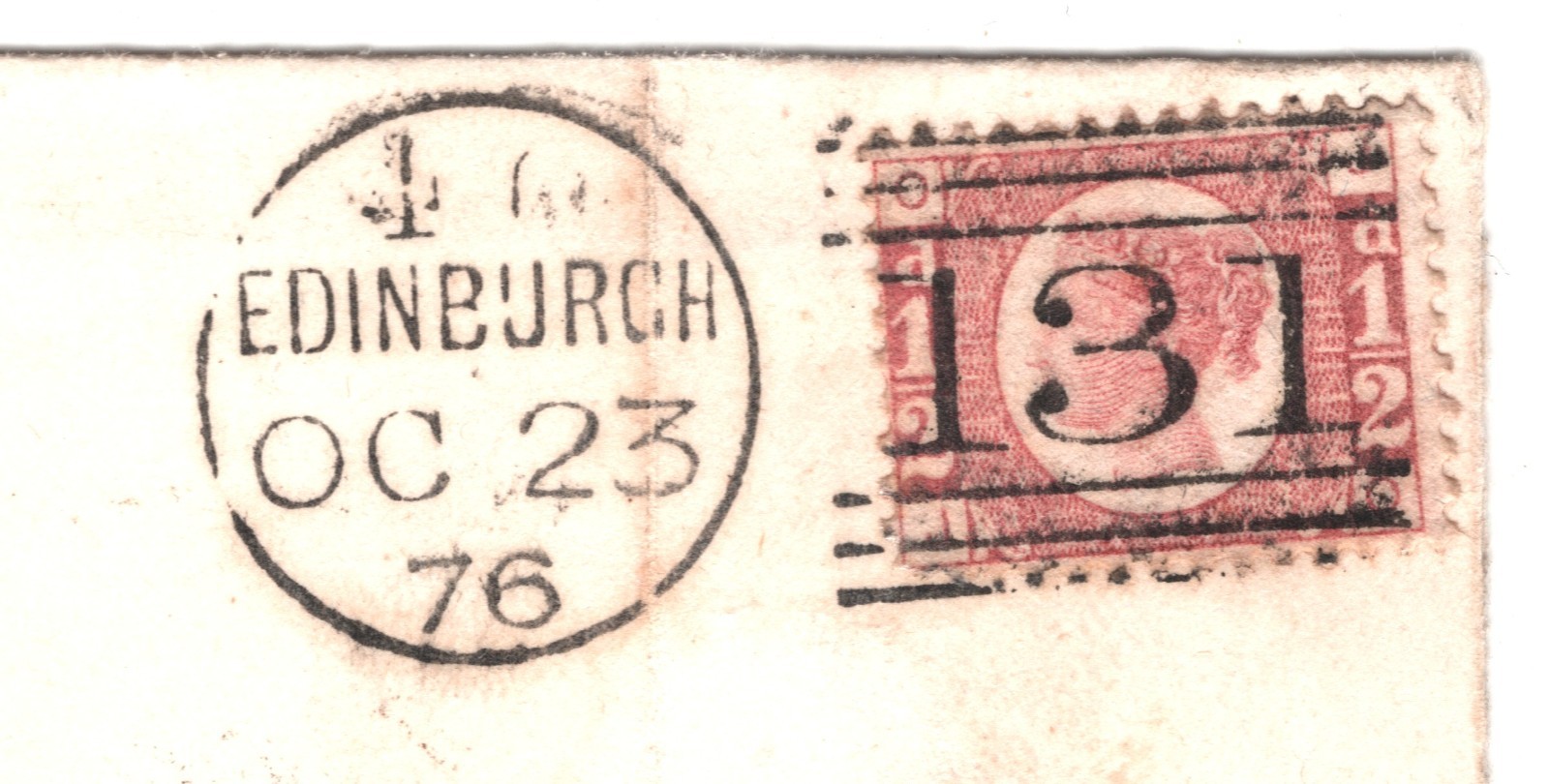 GB QV BANTAM ½d Plate 11 (JO) HALFPENNY Cover Edinburgh Local 1876 Scotland XB43