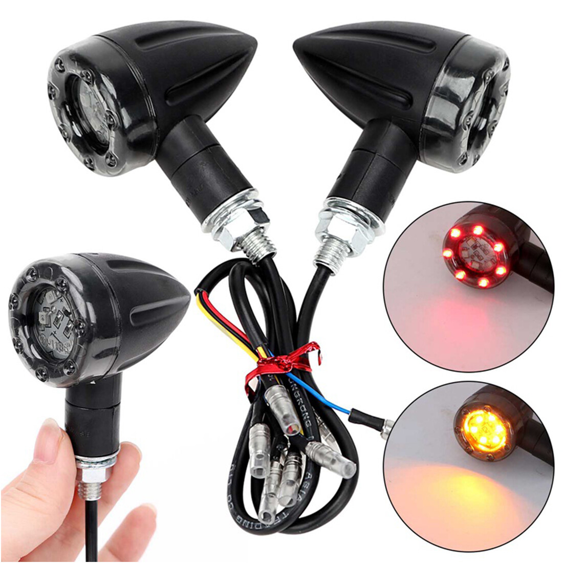 4X Motorcycle LED Turn Signals Blinker Light For Harley Sportster XL 1200 883