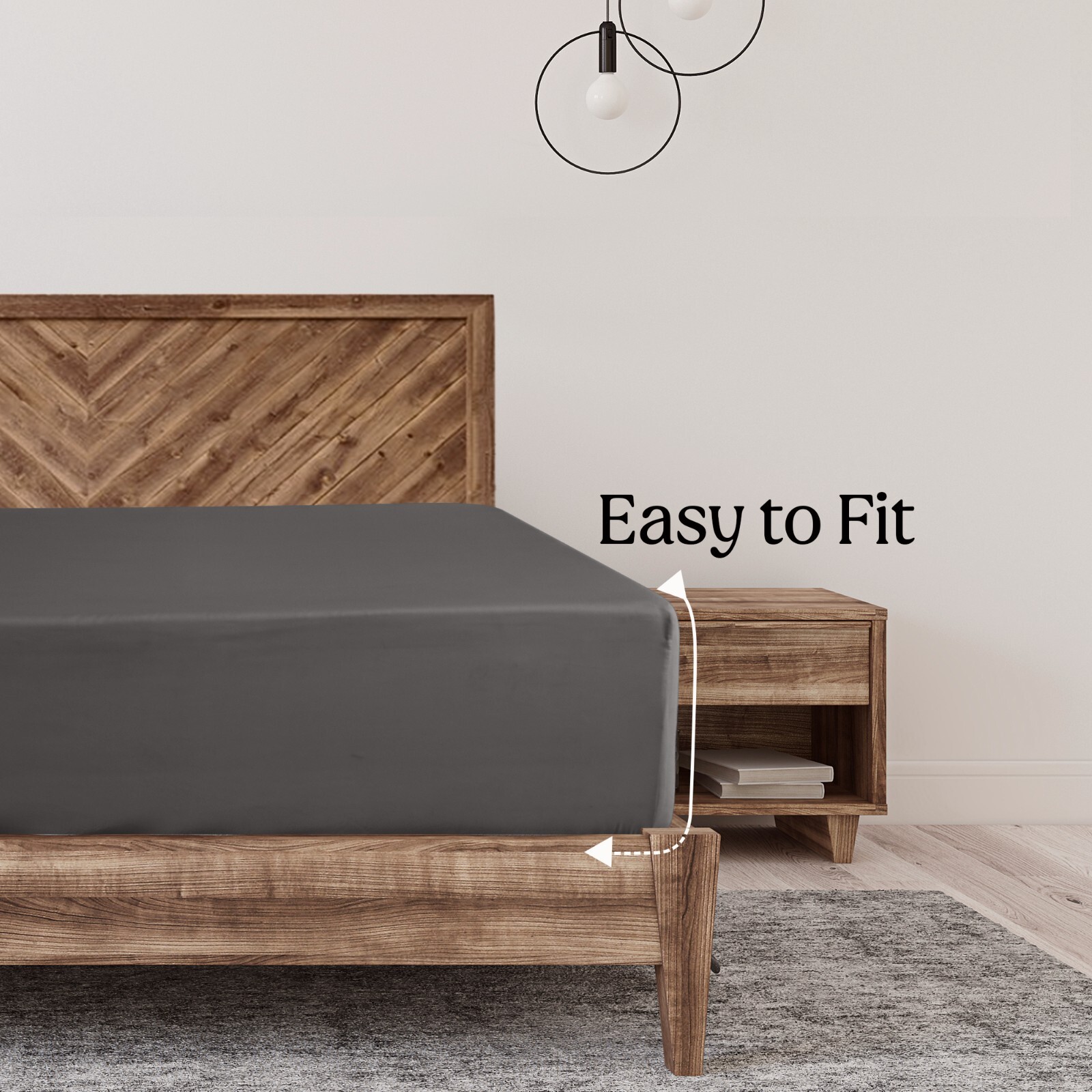 14'' Deep Pocket Fitted Sheets 1800 Count Bed Sheets Brushed Fabric Fitted Sheet