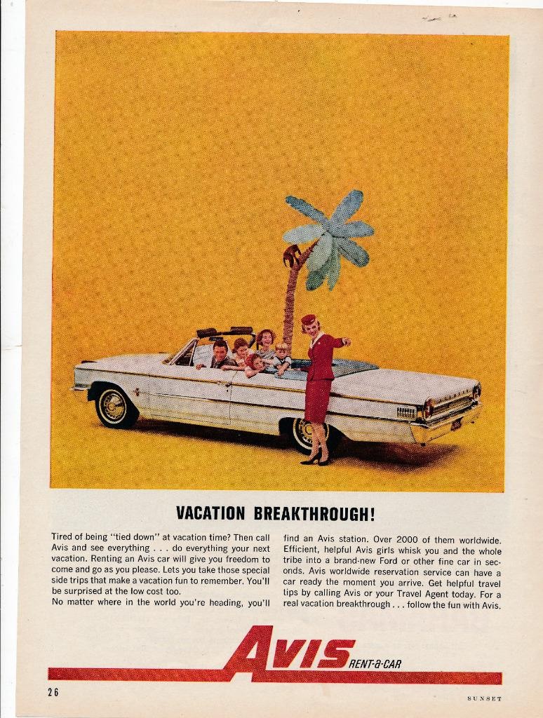 Magazine Ad - 1962 - AVIS - Ford Galaxie