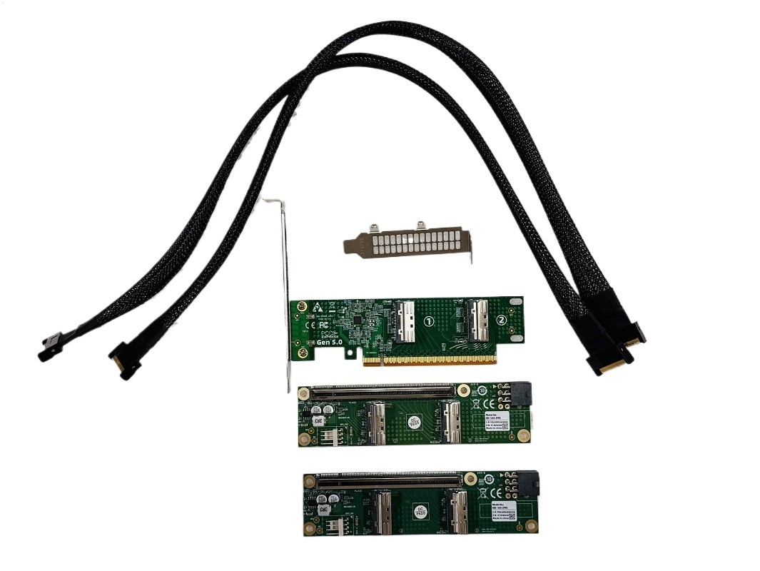 PCIe5.0 x16 to MCIO 8i SFF-TA-1016 X16 to X8 X8 Bifurcation Adapter Riser Card