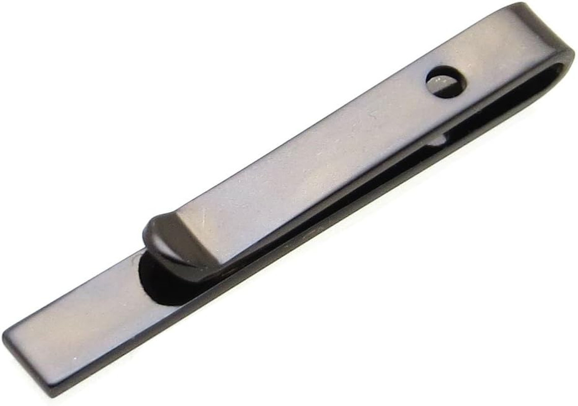 Mens Skinny Tie Clip Bar Metallic Finish - Firm Hold Sleek Design and Perfect Fo