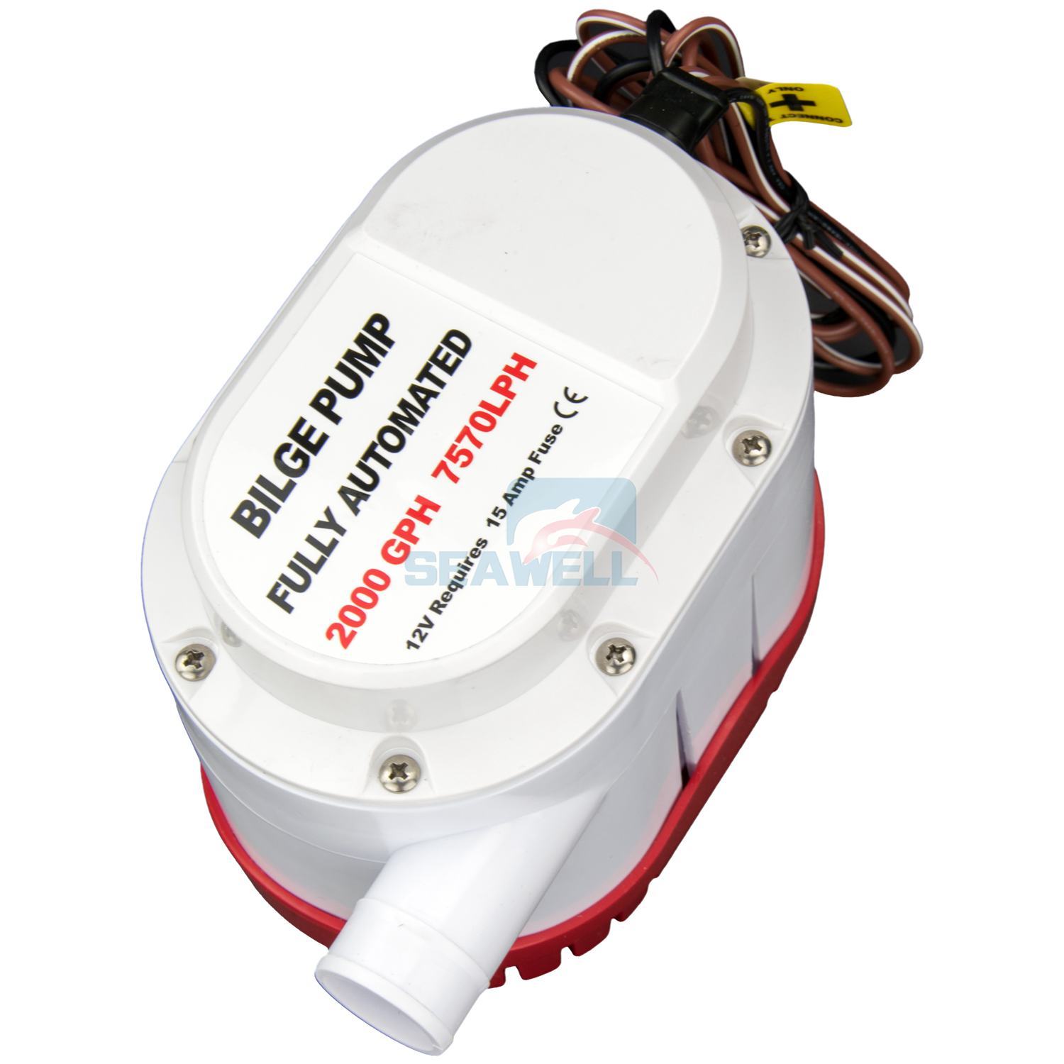 Automatic 2000 GPH Bilge Pump Boat Marine Water Pump 12V Built-in Float Switch