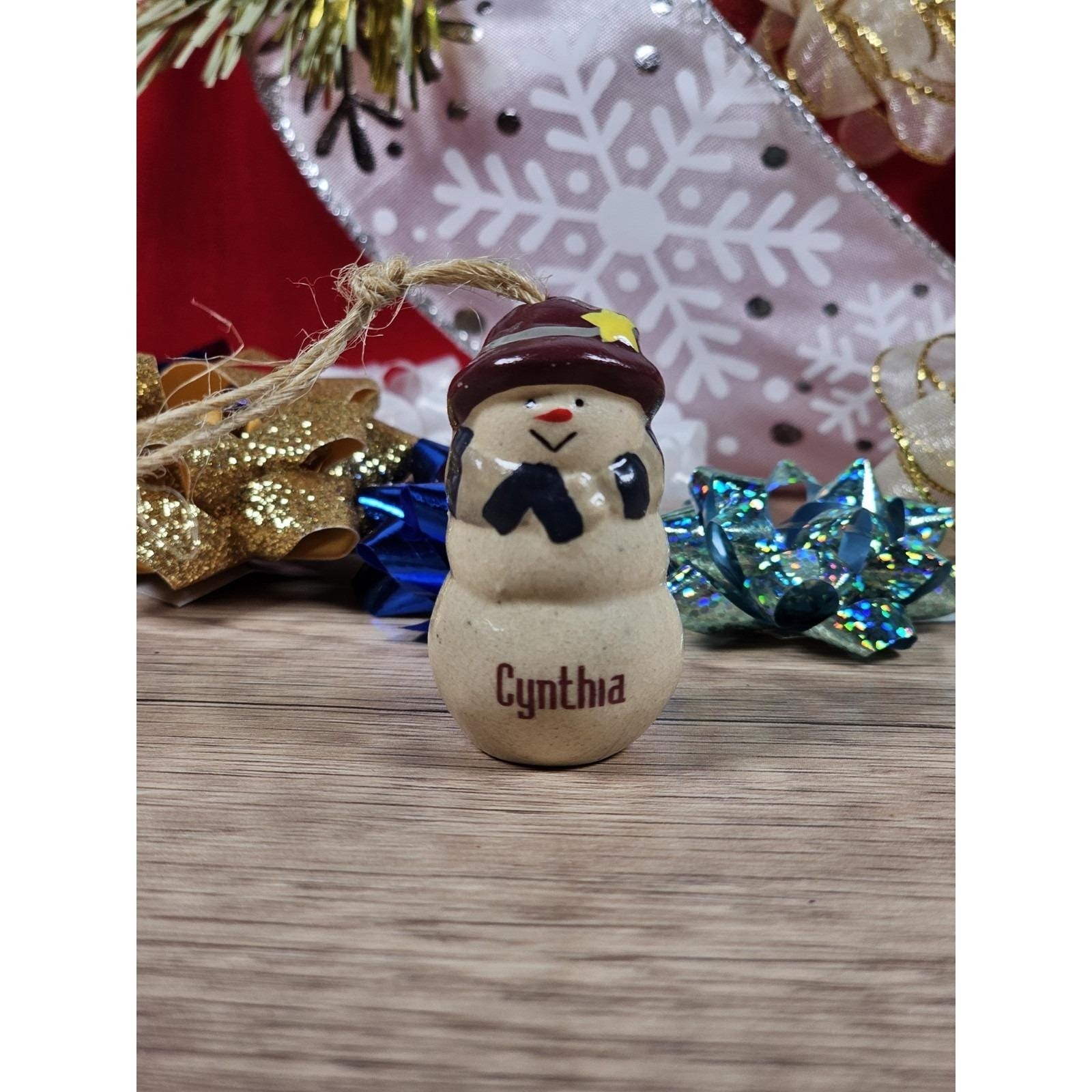 Vintage Snowwoman Ornament Cynthia Personalized Christmas Decor