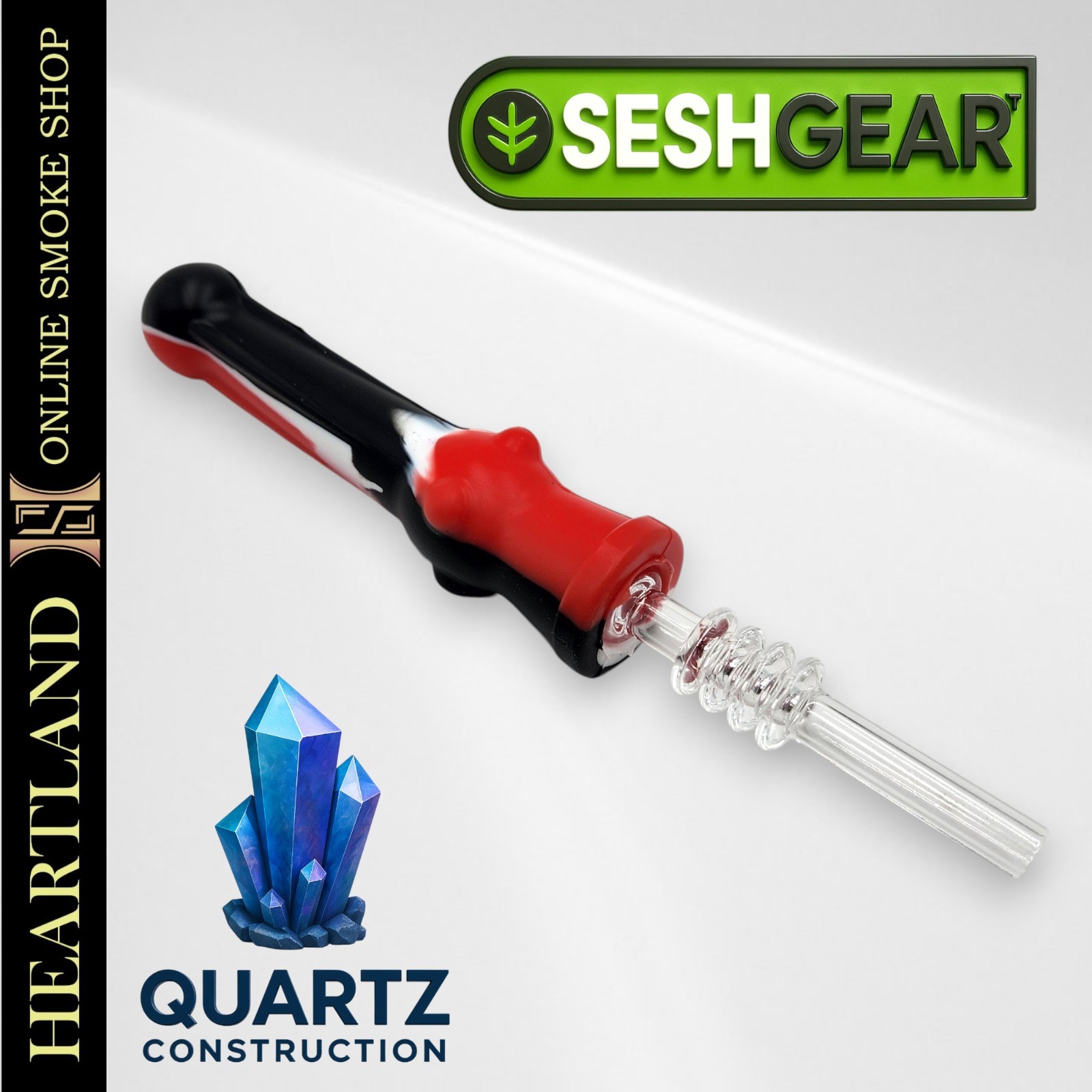 7" SeshGear Vapor Straw Concentrate Wax Quality QUARTZ GLASS TIP Tobacco Smoking