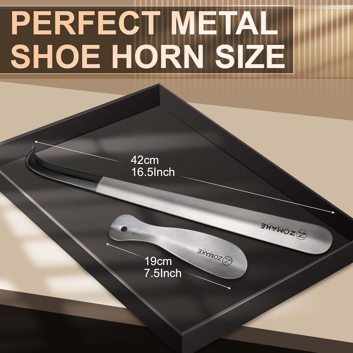 Metal Shoe Horn: Long Handle ShoeHorn for Seniors Men Women and Kids Shoehorn