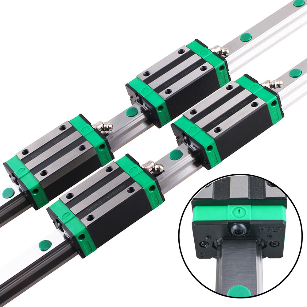 2PCS HGR20 Linear Guide Rail 200~2200mm +4PCS HGH20CA Slide Blocks for CNC DIY
