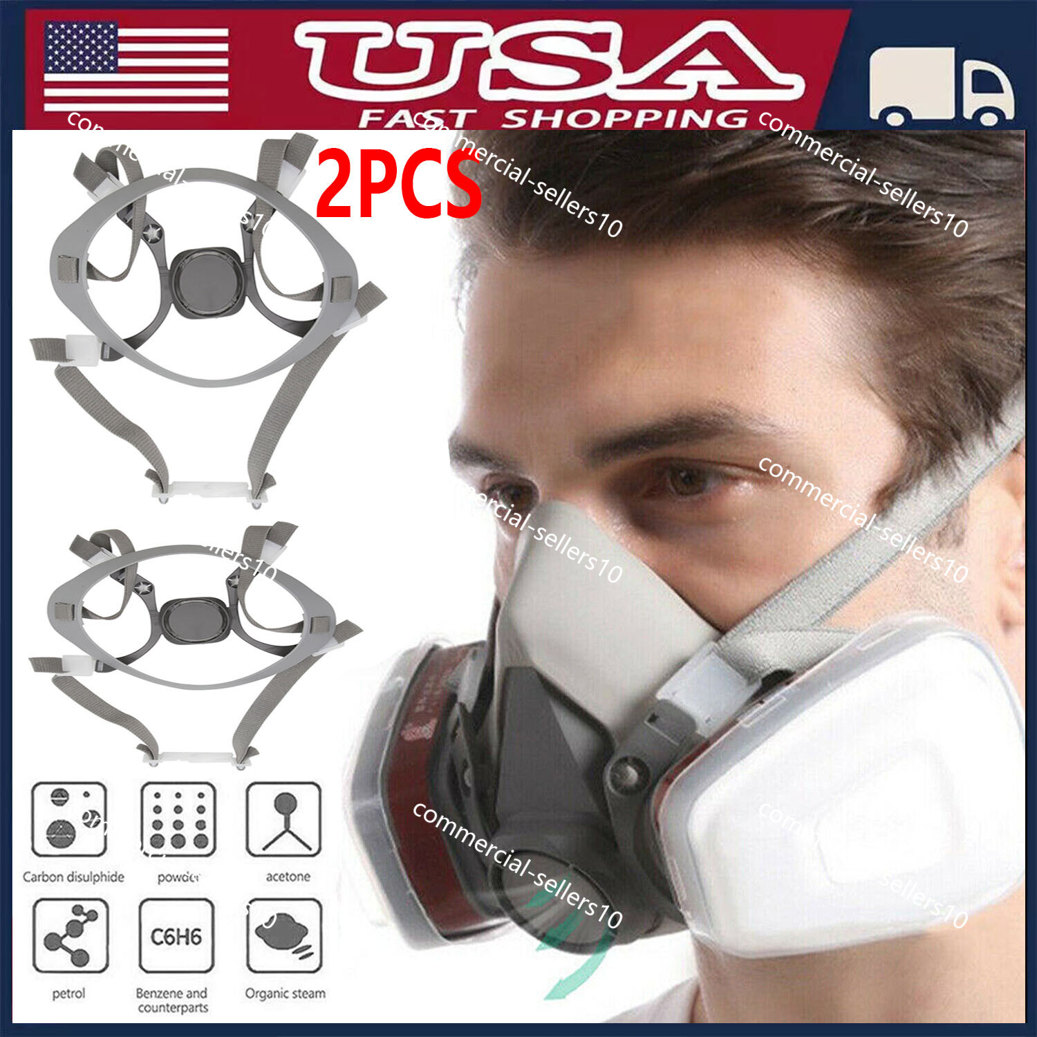 2PCS Replacement Head Harness Assembly 6281 for 6000 series 3M 6191 6291 6391