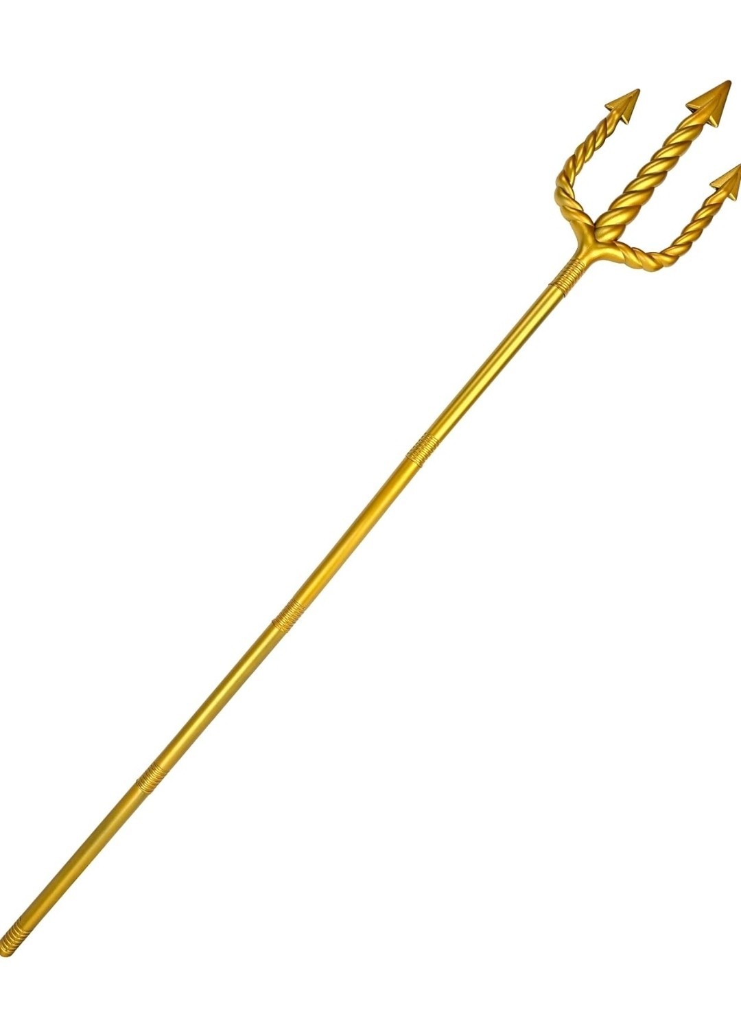 60in Gold Plastic Trident Spear Toy, King Neptune Costume Accessory for Cosplay