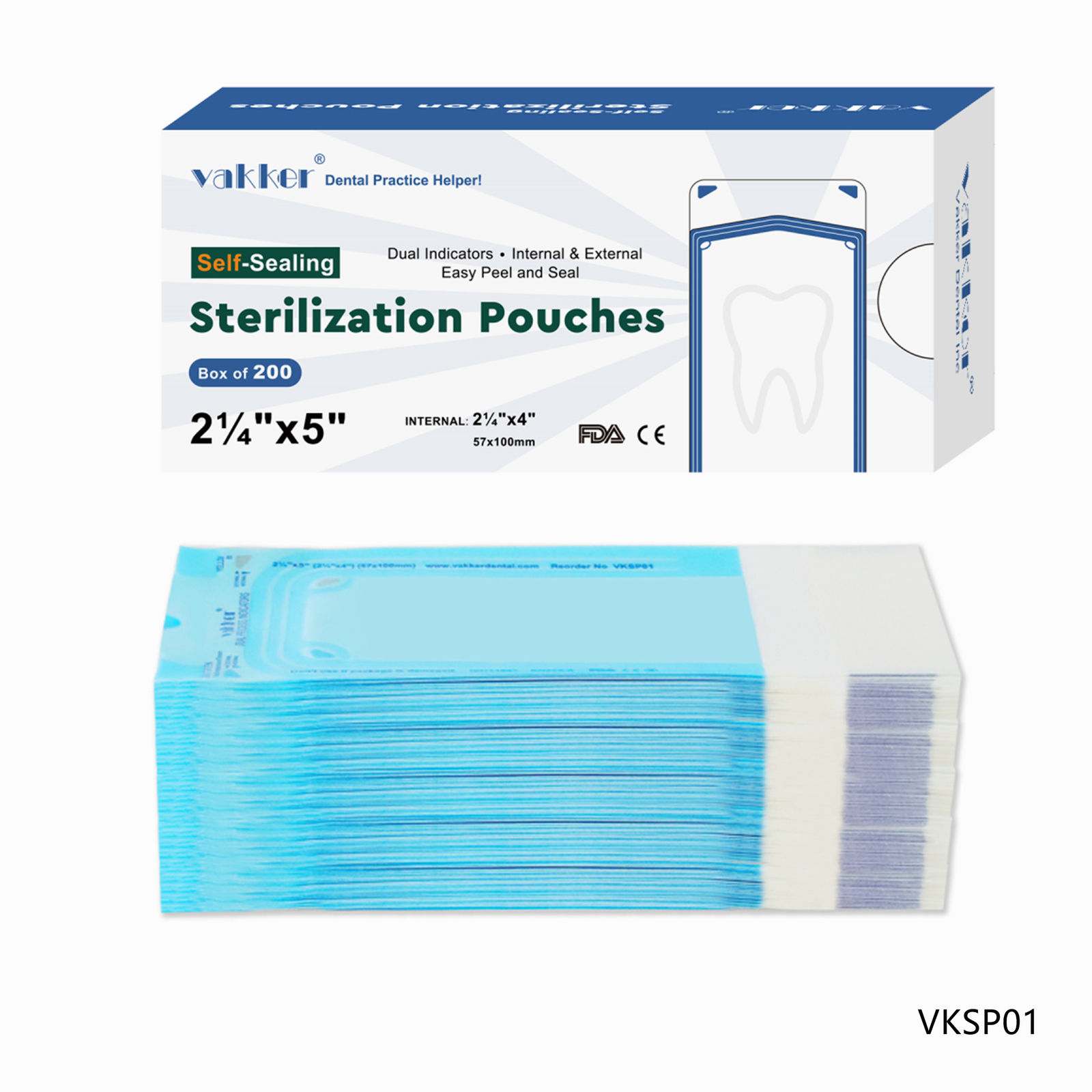 All Size Dental Self Seal Sterilization Pouches Autoclave Sterilizer Bag FDA