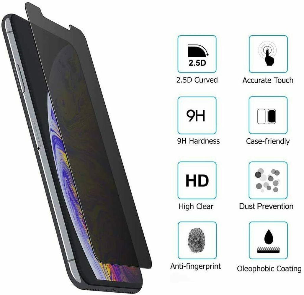 Privacy Screen Protector Tempered Glass Lot For iPhone 15 14 13 12 11 Pro XR 8 7