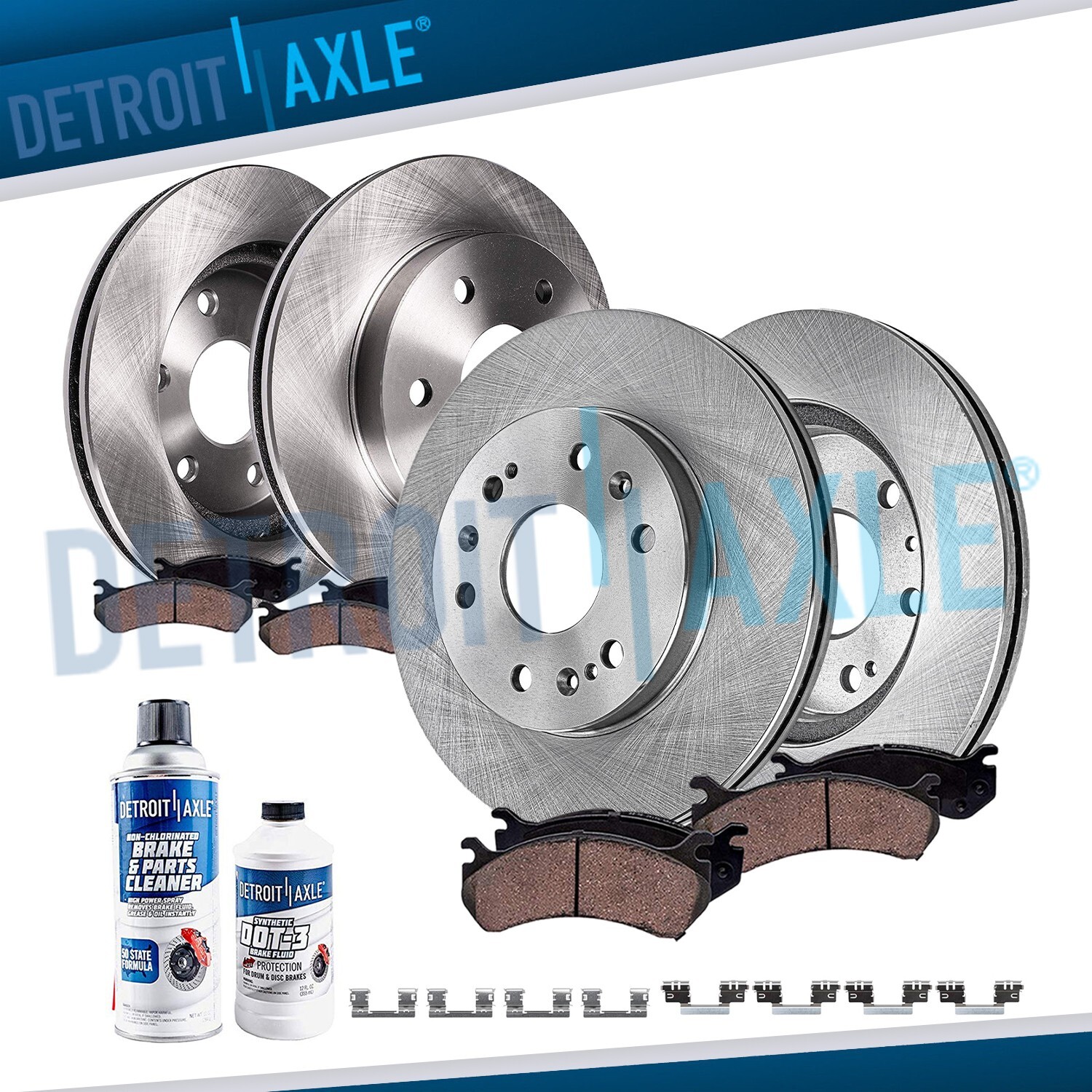 Front & Rear Rotors Brake Pads for Chevy Silverado GMC Sierra 1500 Tahoe Yukon