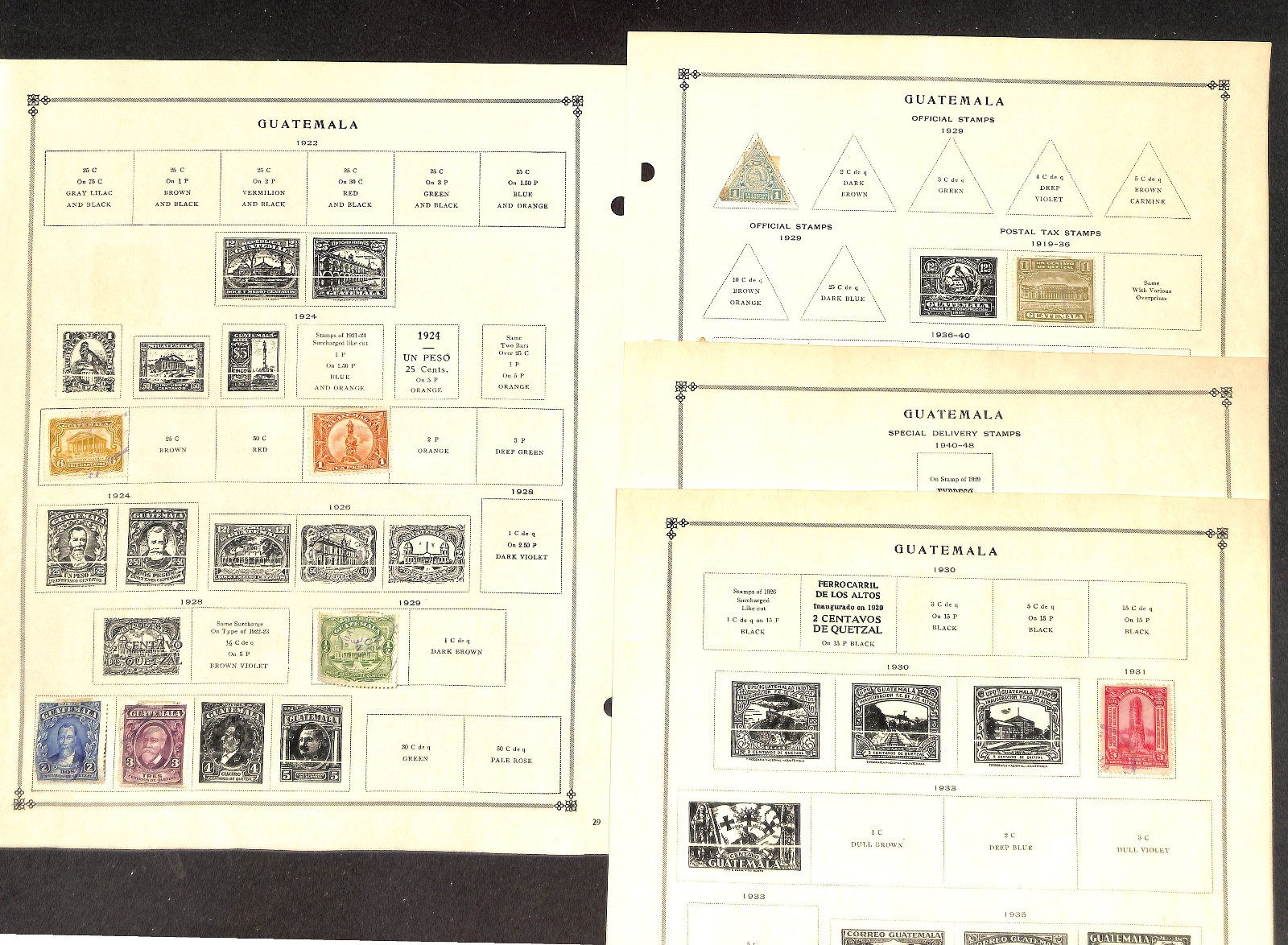 Guatemala Stamp Collection on 50 Scott International Pages, 1871..1986 (BB)